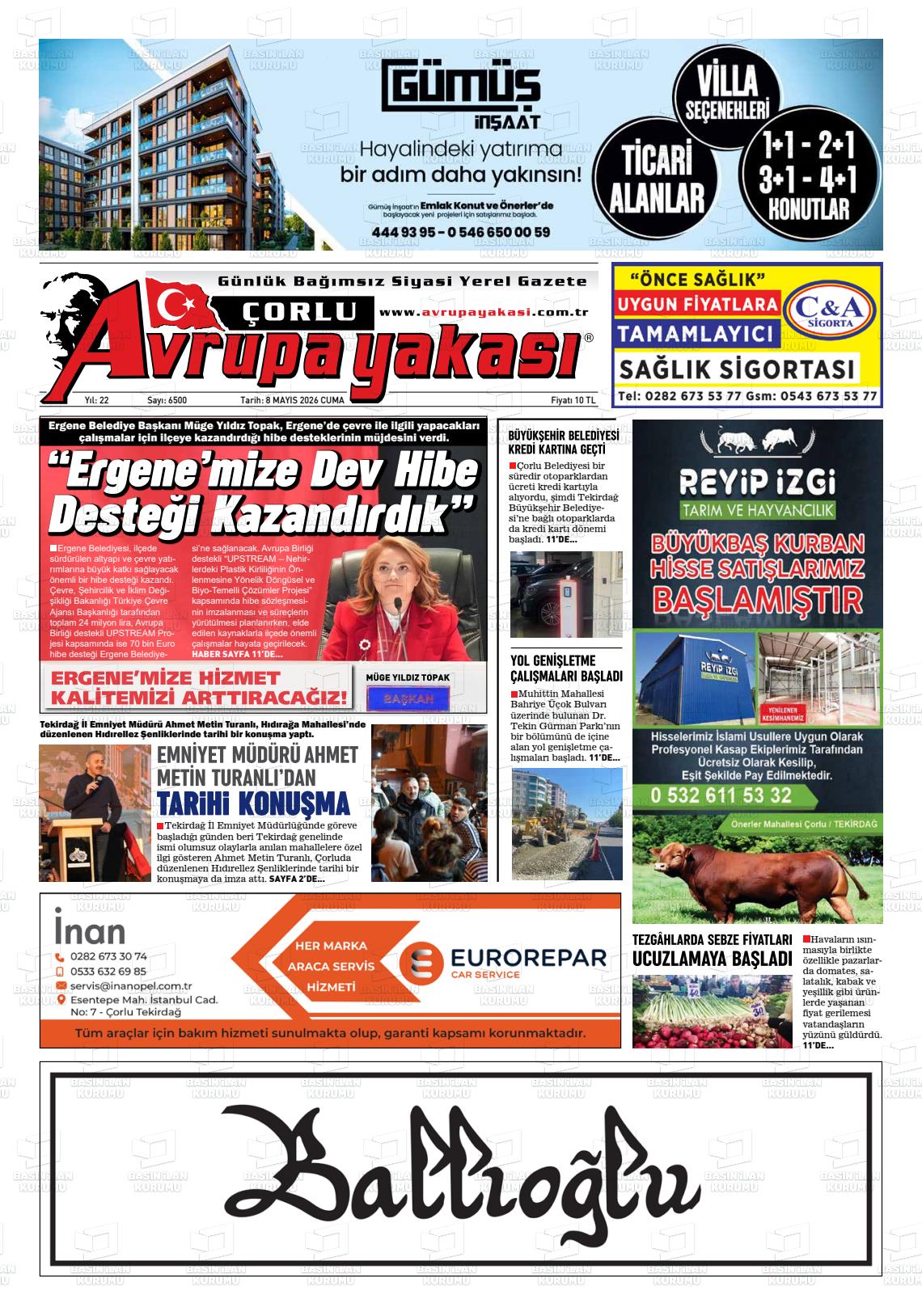 Tekirdag Avrupayakasi 08.05.2026