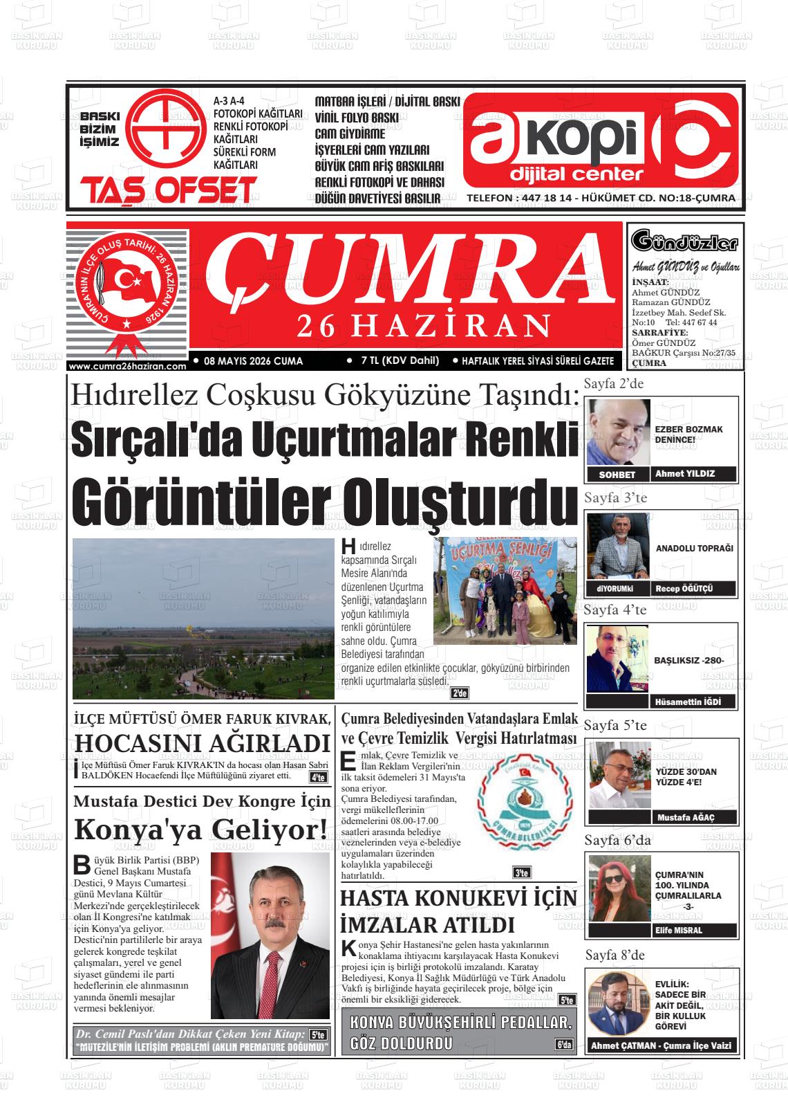 Konya Cumra 26 Haziran 08.05.2026