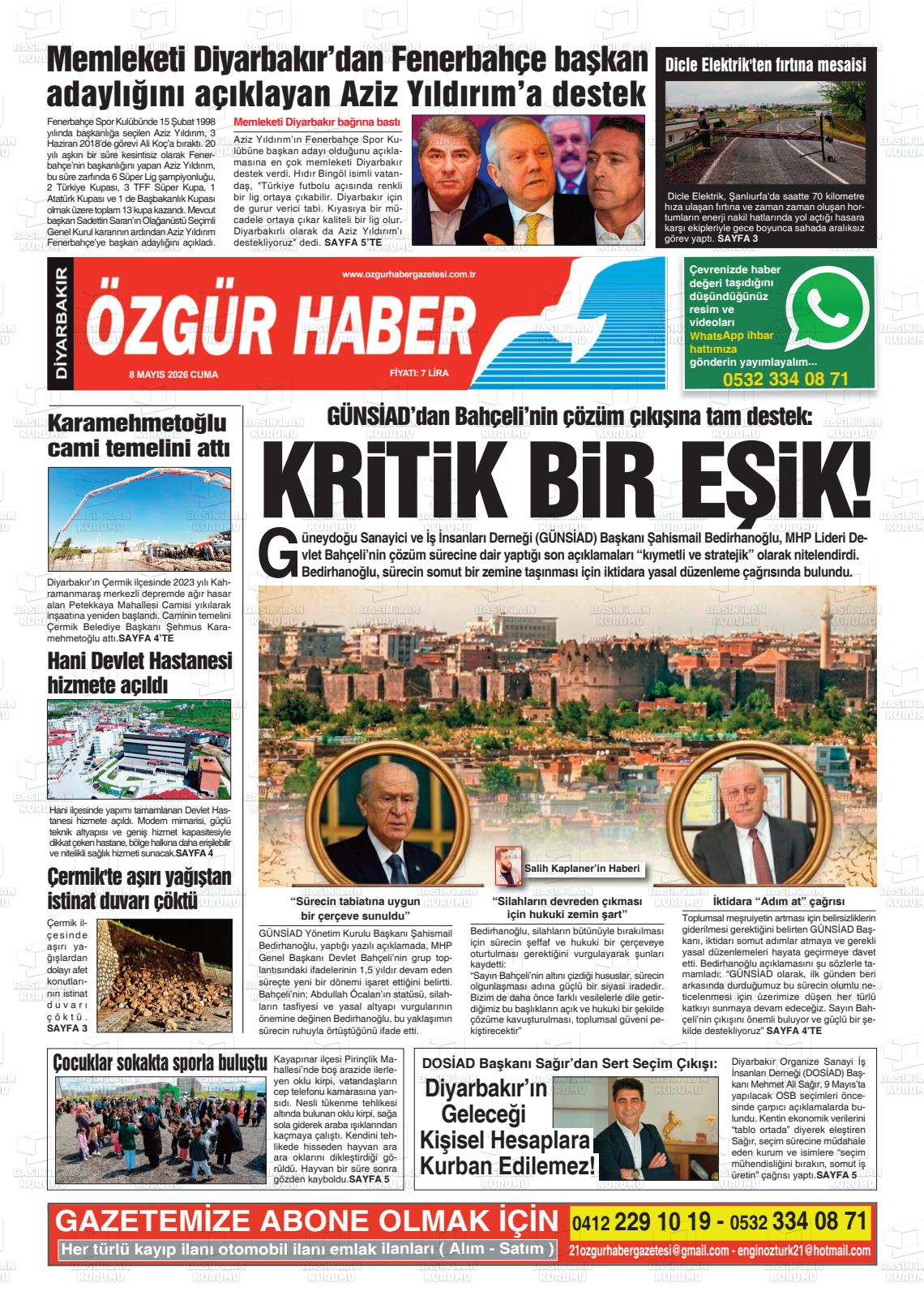 Diyarbakir Ozgurhaber 08.05.2026
