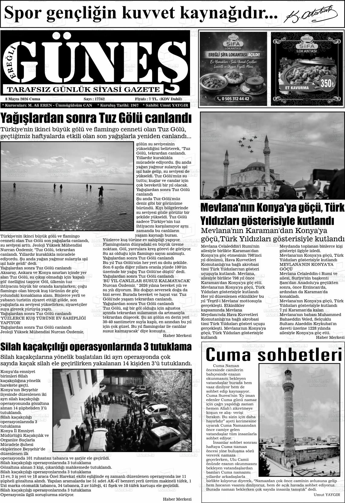 Konya Eregligunes 08.05.2026