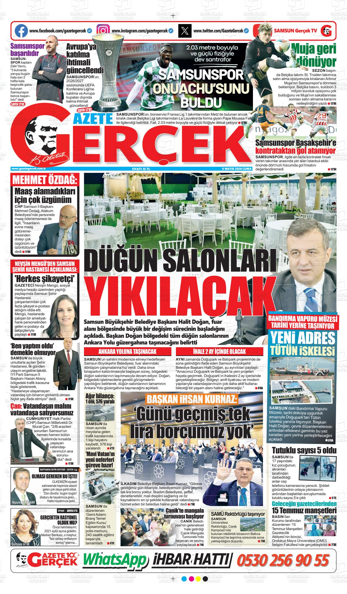 Samsun Gazetegercek 08.05.2026