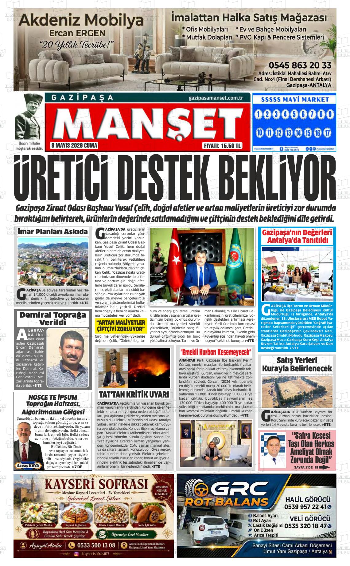 Antalya Gazipasamanset 08.05.2026