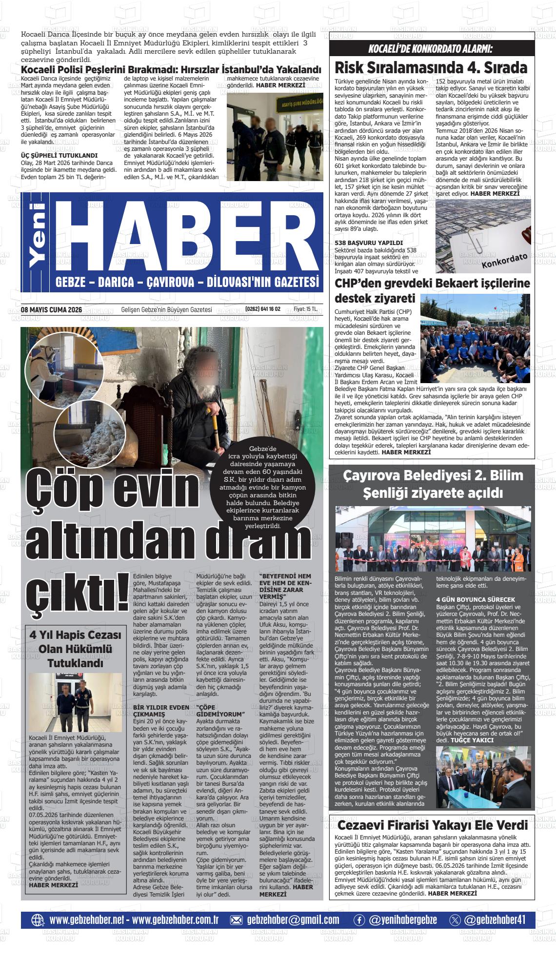 Kocaeli Gebzehaber 08.05.2026