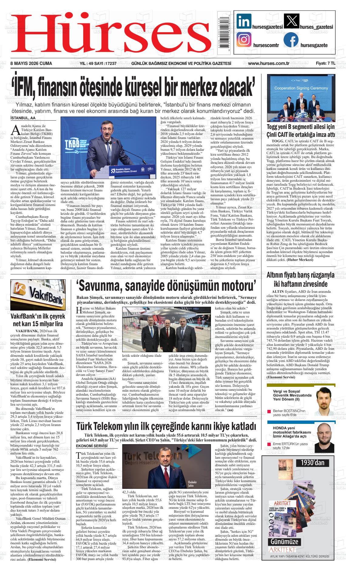 Hürses Gazetesi 08.05.2026