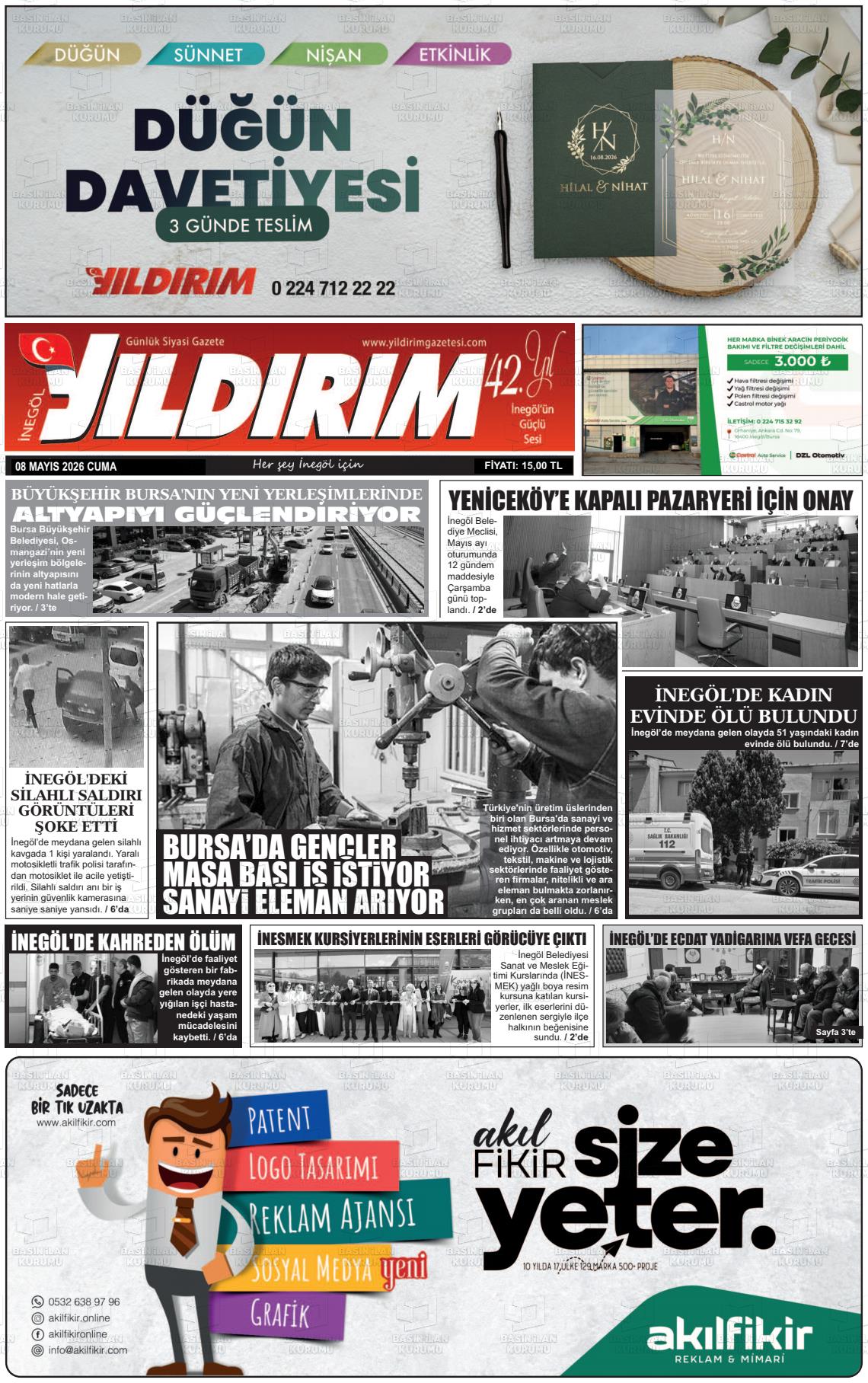 Bursa Inegolyildirim 08.05.2026