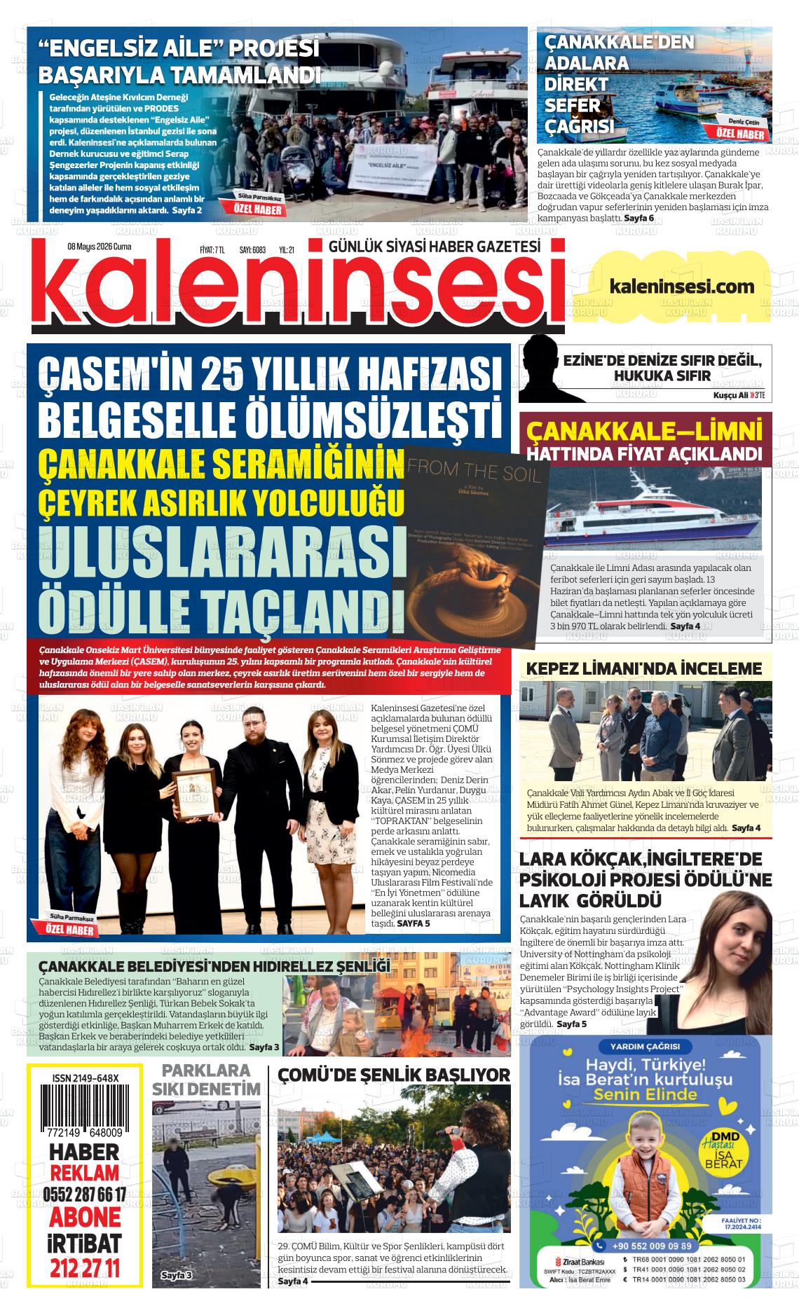 Canakkale Kaleninsesi 08.05.2026