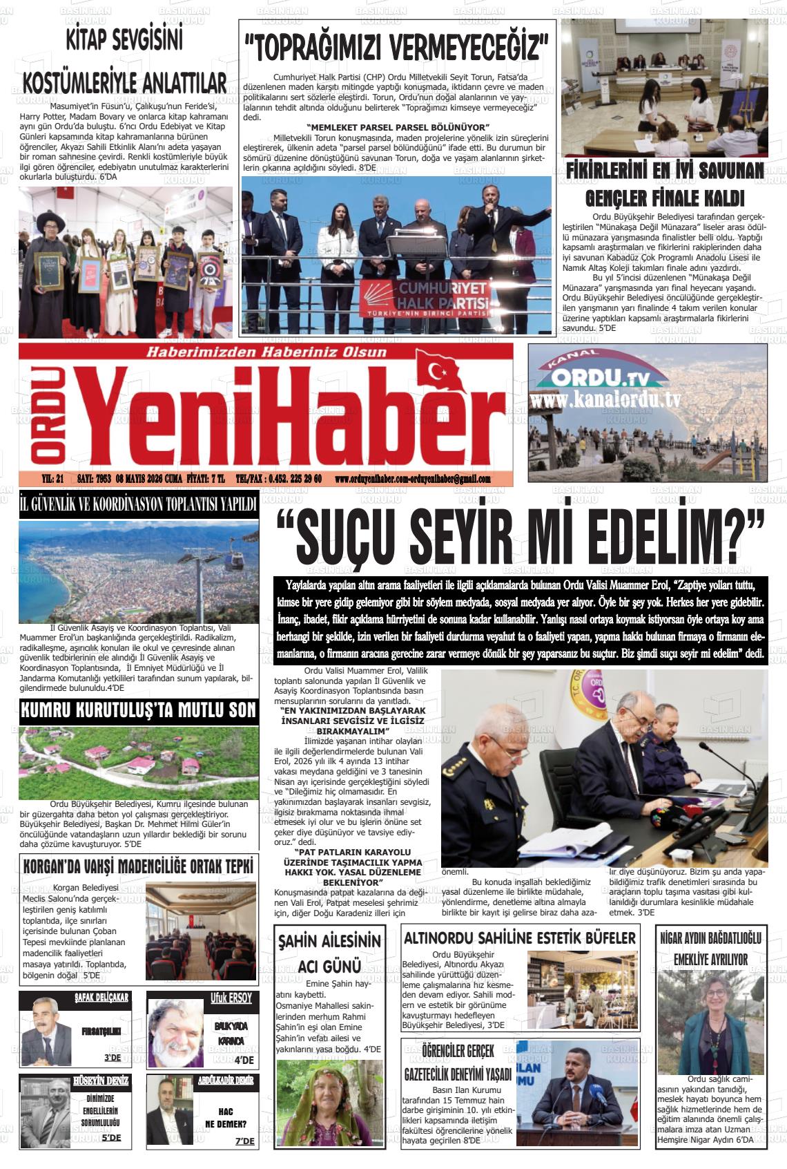 Ordu Yenihaber 08.05.2026