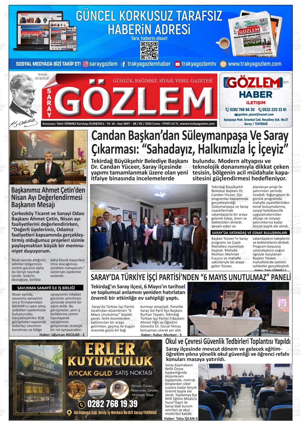 Tekirdag Saraygozlem 08.05.2026
