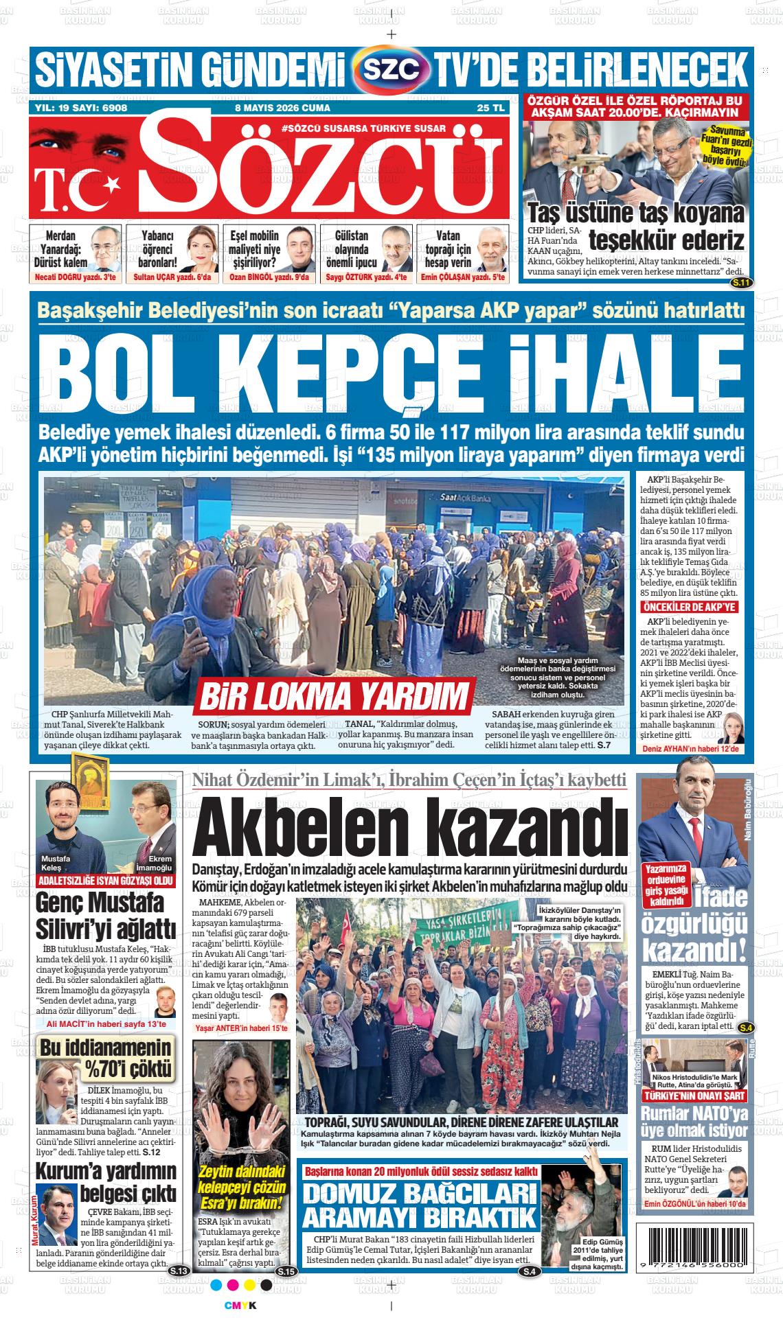 Sözcü Gazetesi 08.05.2026