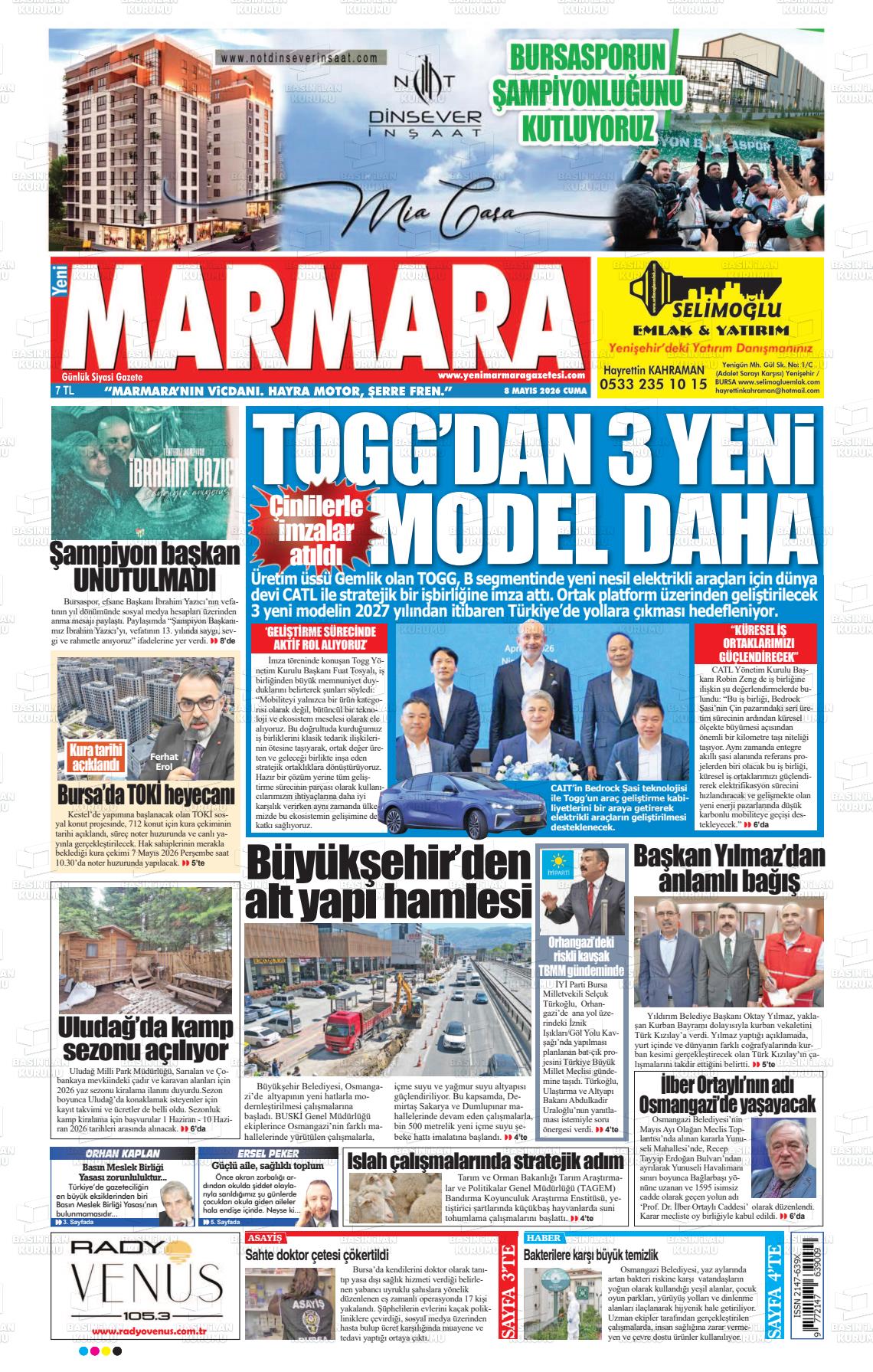 Bursa Yenimarmara 08.05.2026