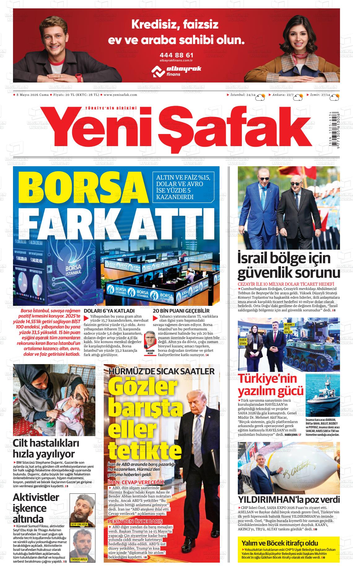 Yeni Şafak Gazetesi 08.05.2026