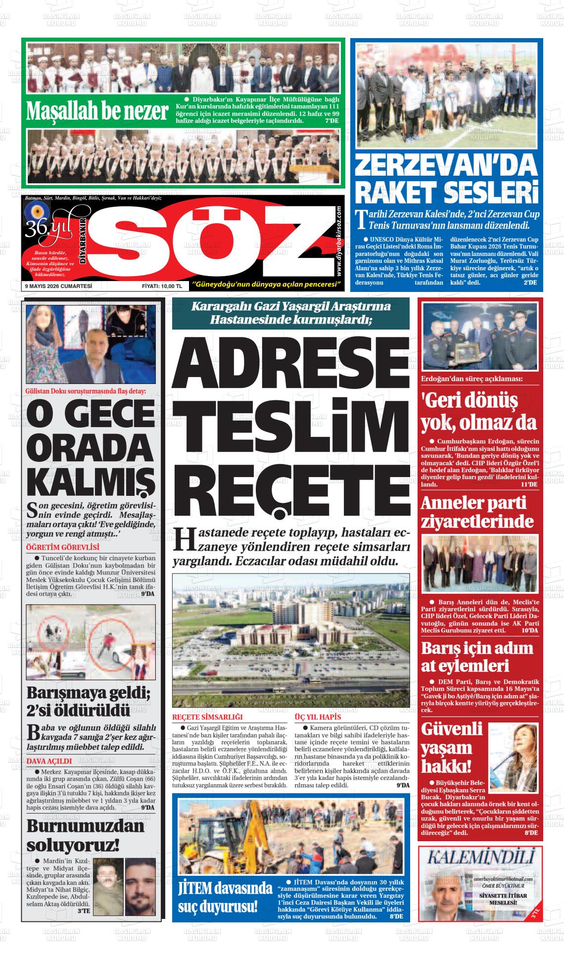 Diyarbakir Soz 09.05.2026