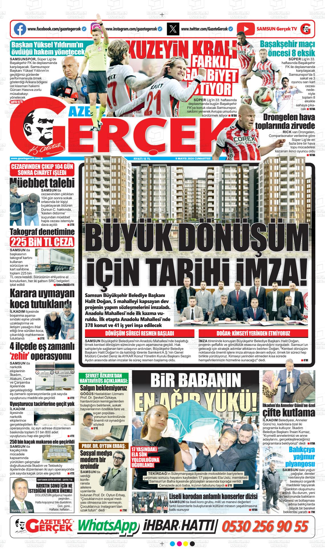 Samsun Gazetegercek 09.05.2026