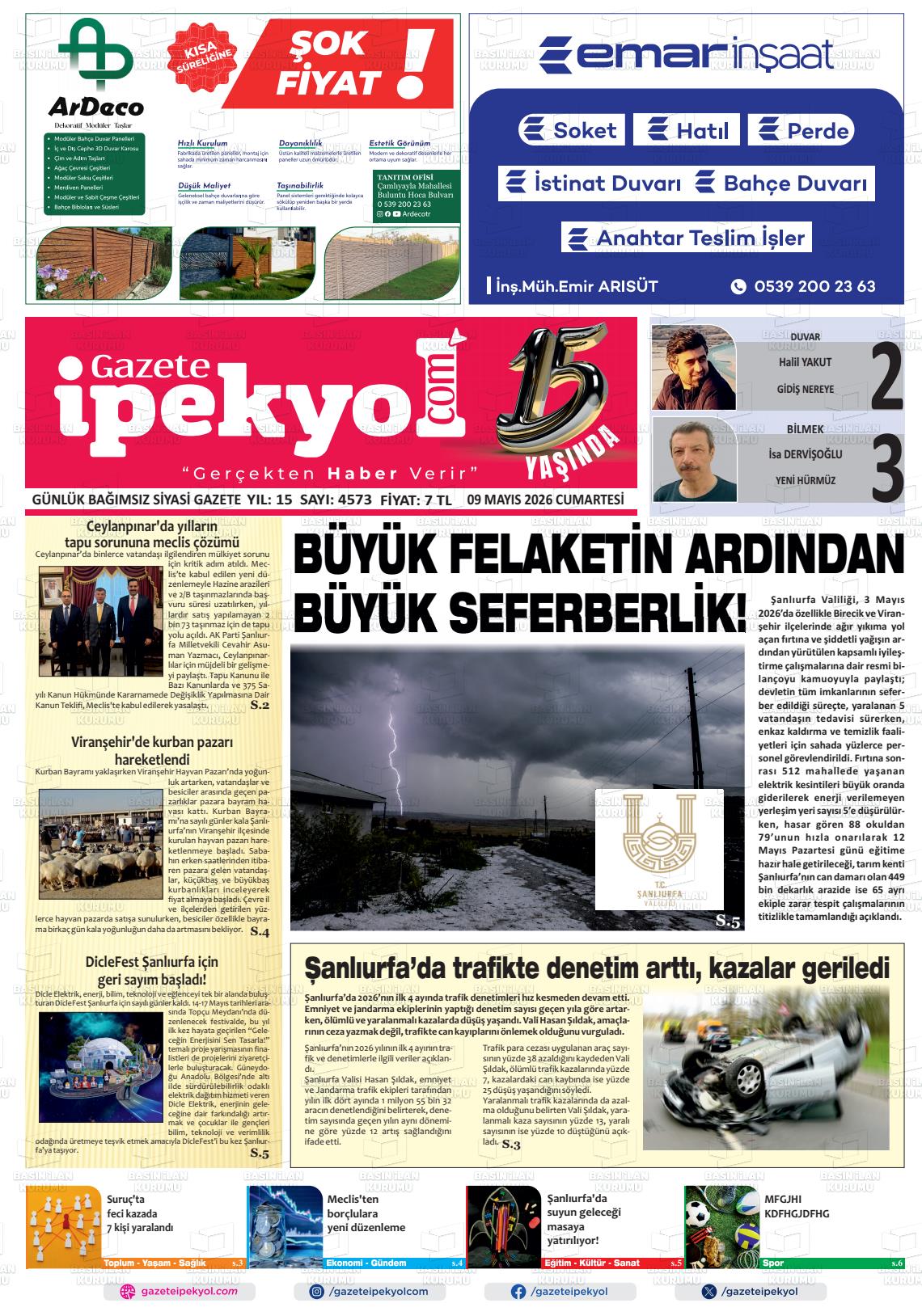 Sanliurfa Gazeteipekyol 09.05.2026