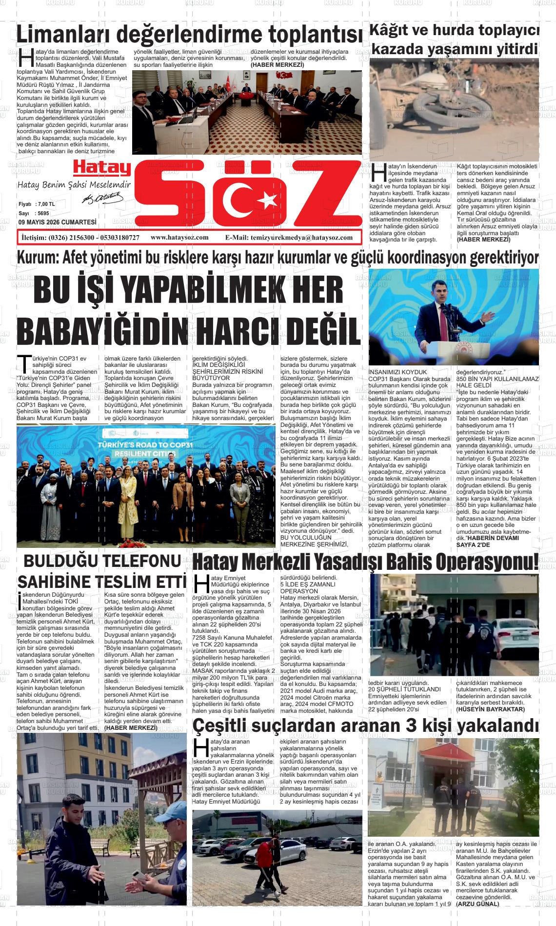Hatay Soz 09.05.2026