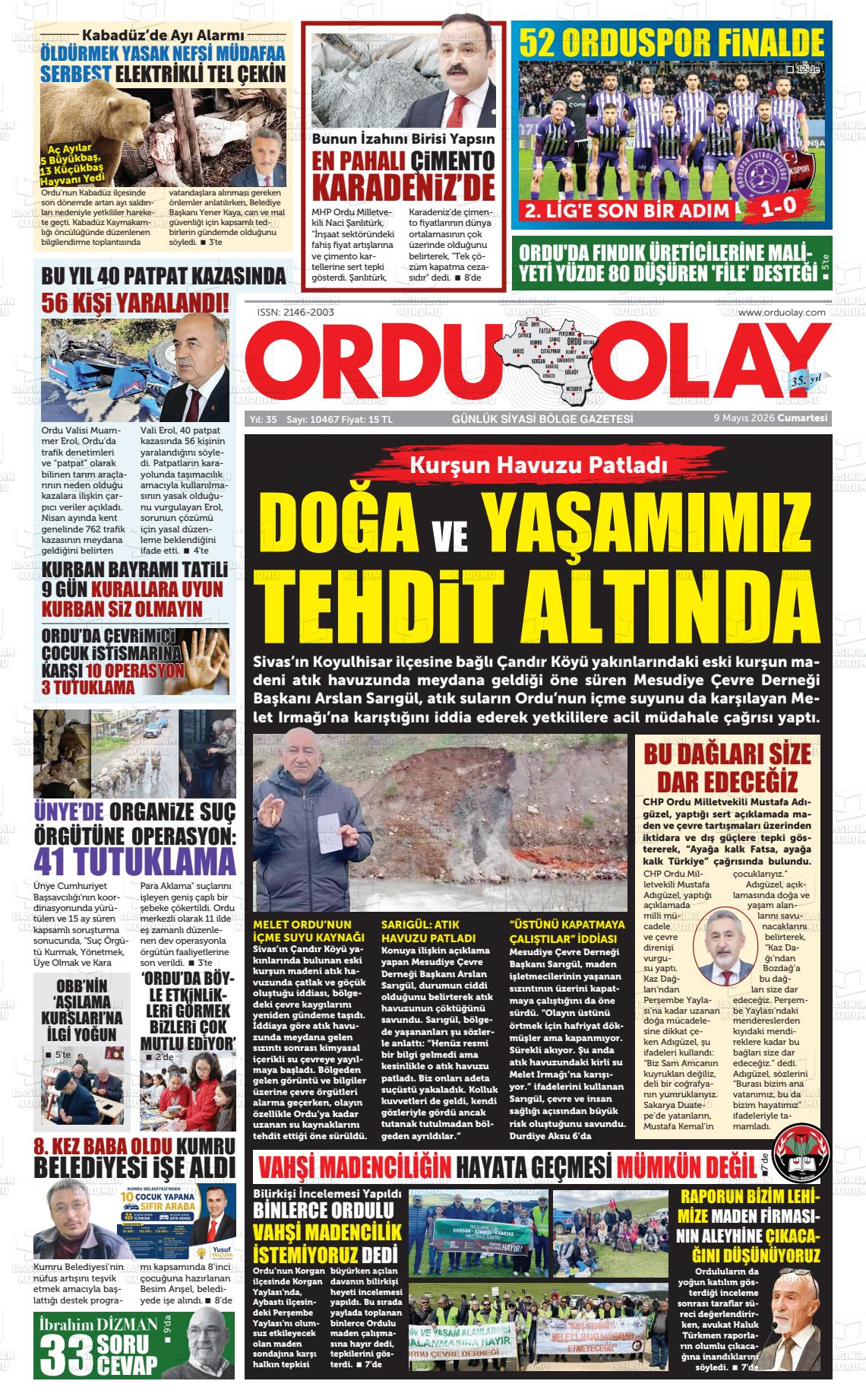 Ordu Olay 09.05.2026