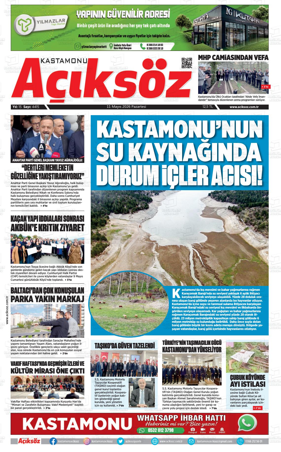 Kastamonu Aciksoz 11.05.2026