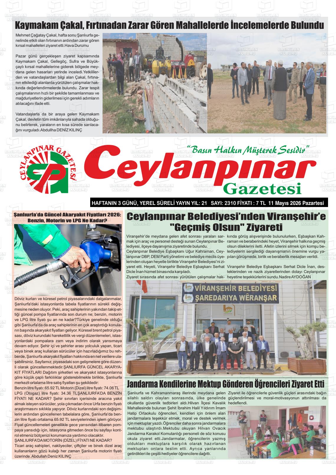 Sanliurfa Ceylanpinar 11.05.2026