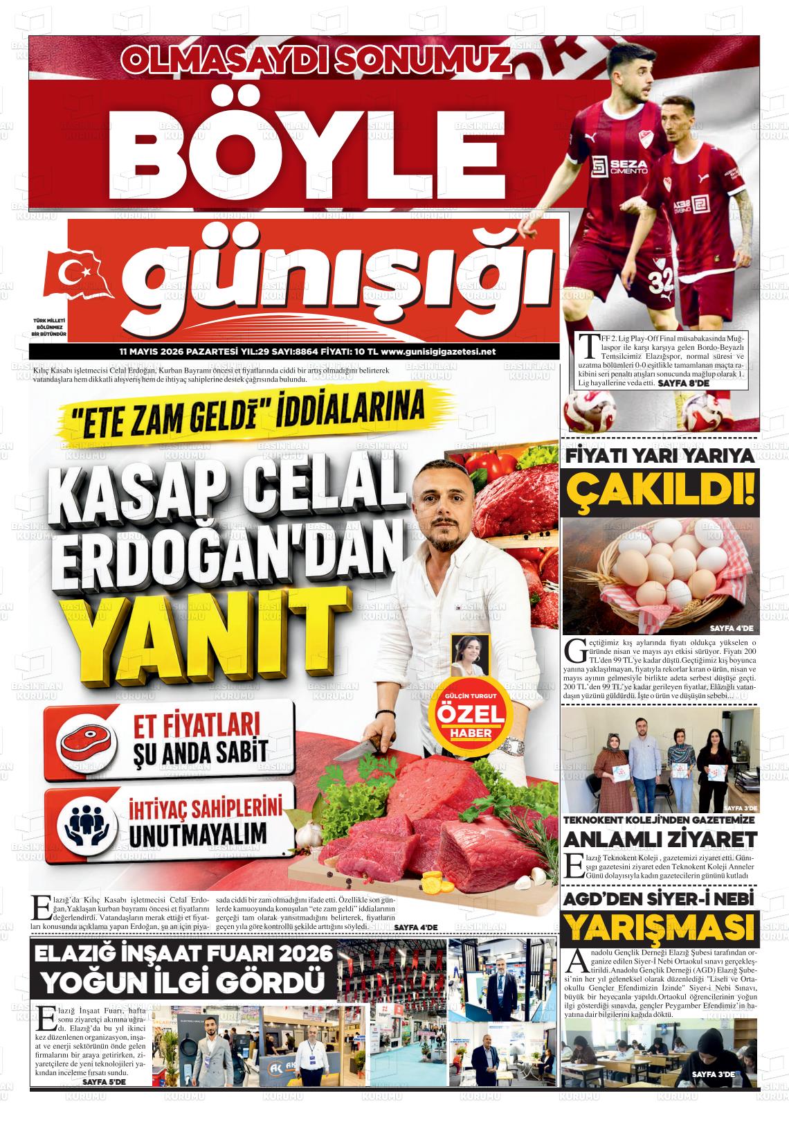 Elazig Gunisigi 11.05.2026
