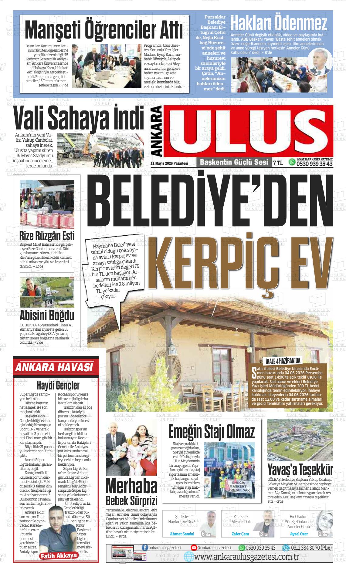 Ankara Habervaktim 11.05.2026