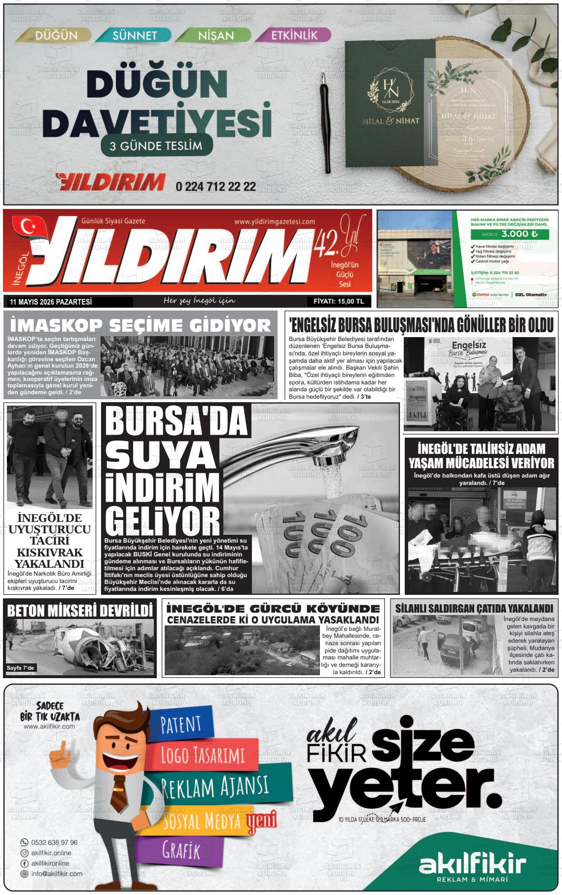 Bursa Inegolyildirim 11.05.2026