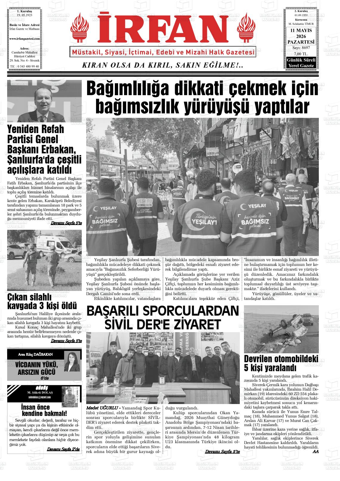 Sanliurfa Irfan 11.05.2026