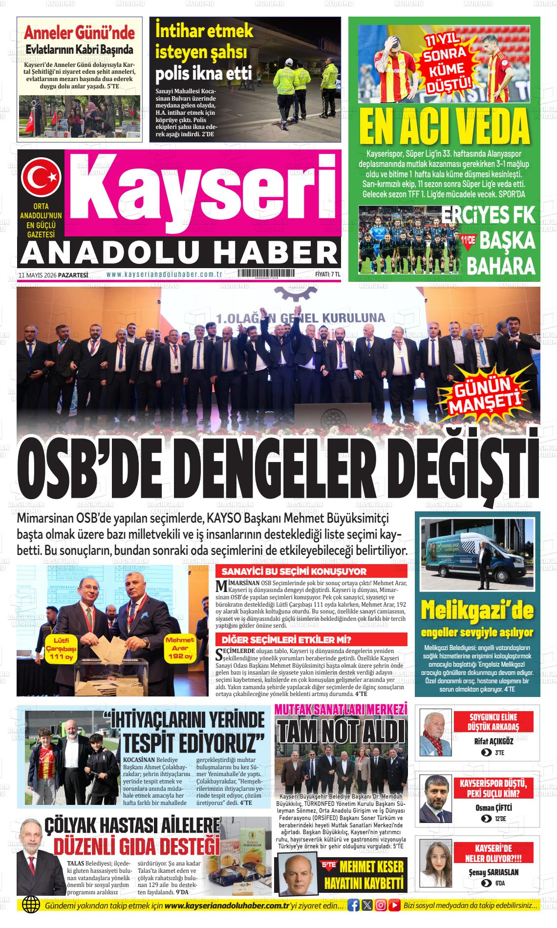 Kayseri Anadoluhaber 11.05.2026