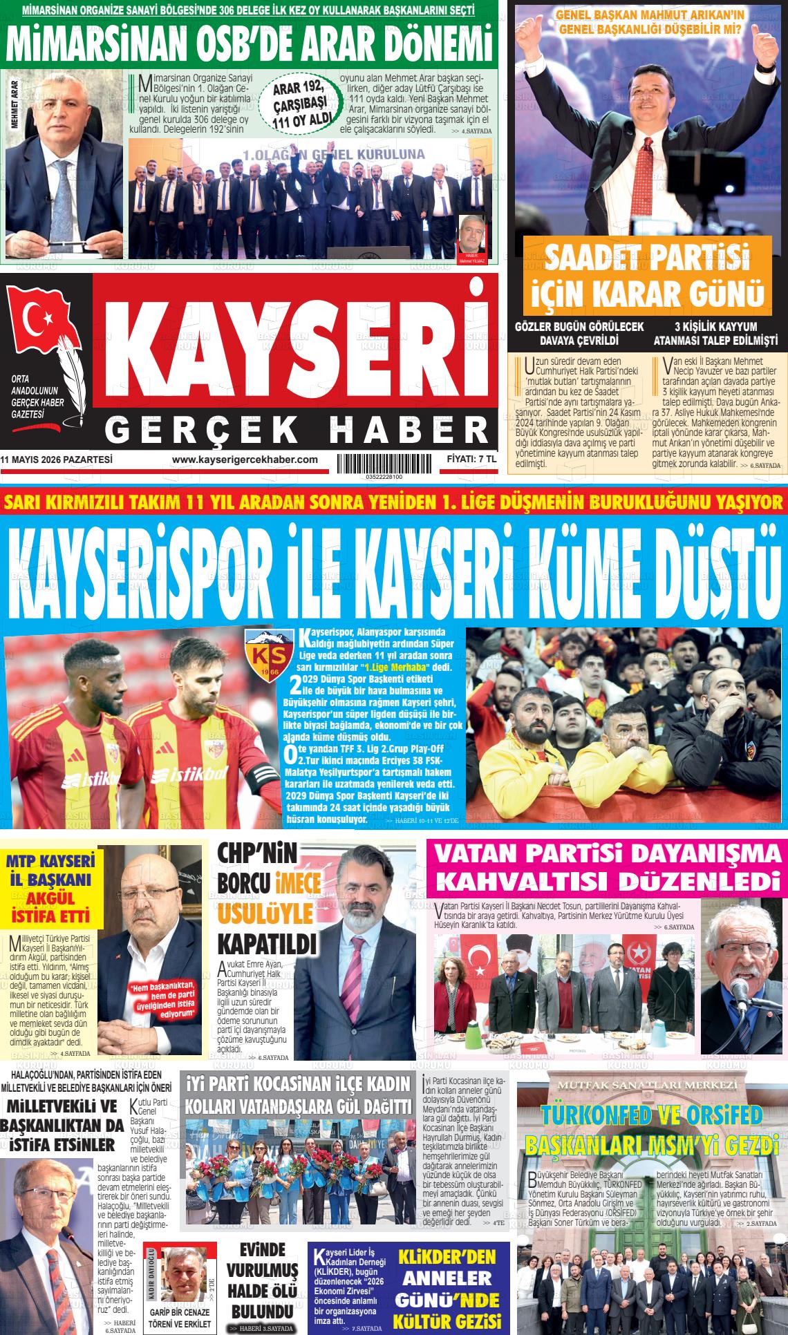 Kayseri Starhaber 11.05.2026