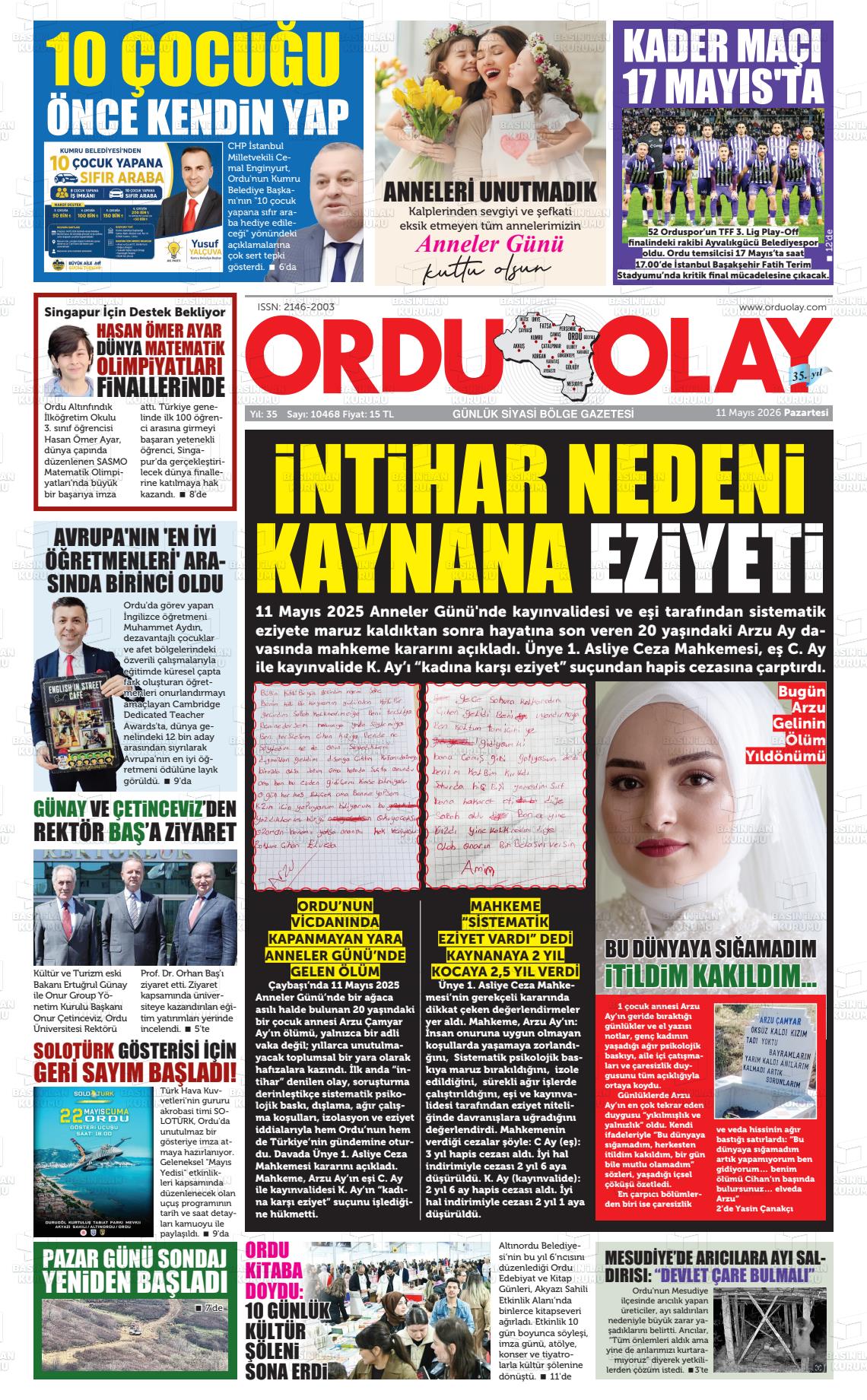 Ordu Olay 11.05.2026