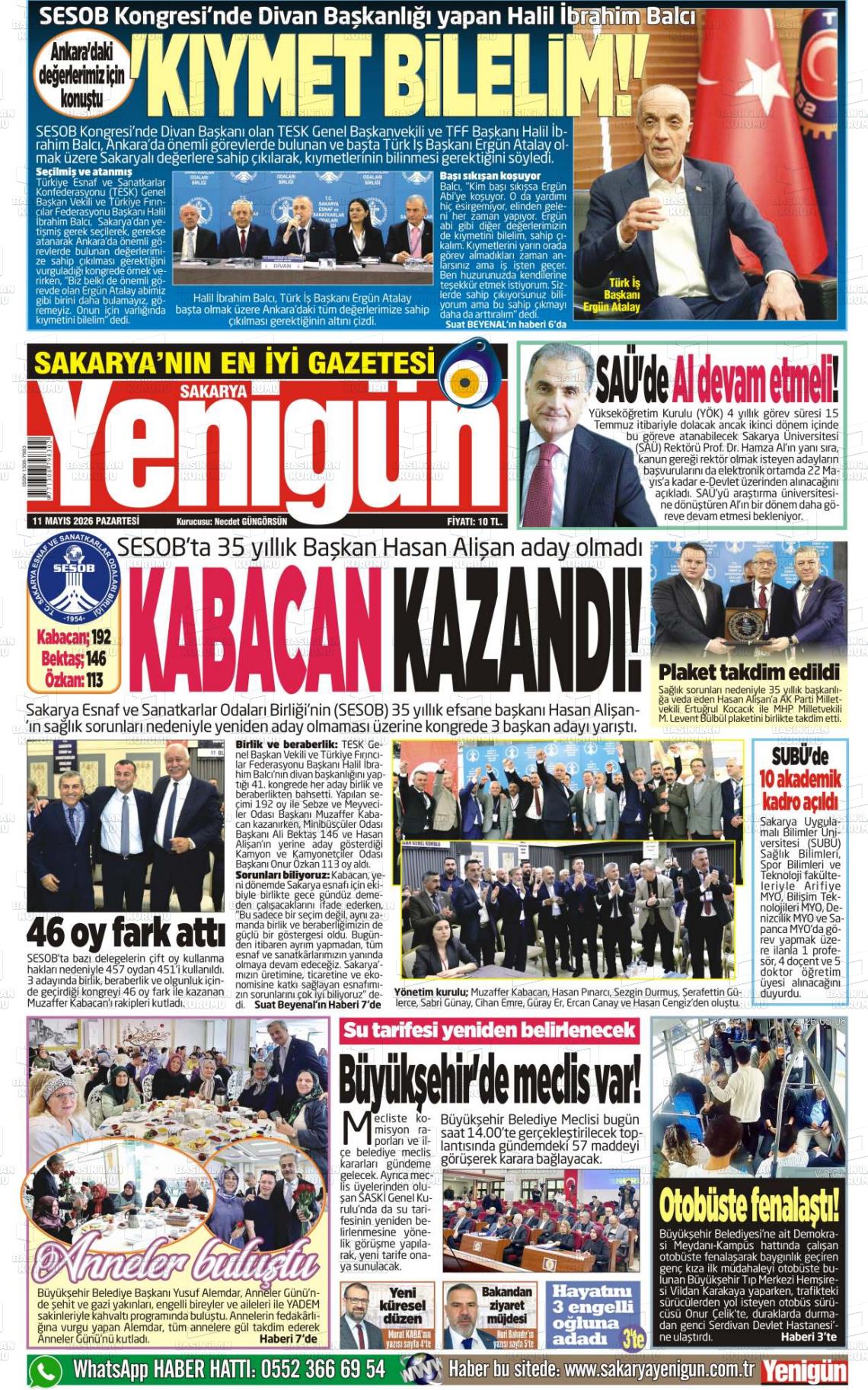 Sakarya Yenigun 11.05.2026