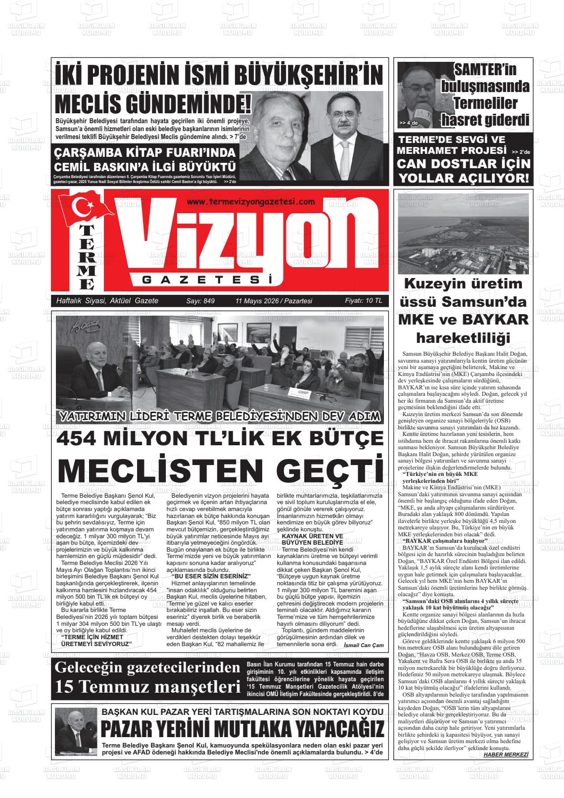 Samsun Vizyonterme 11.05.2026