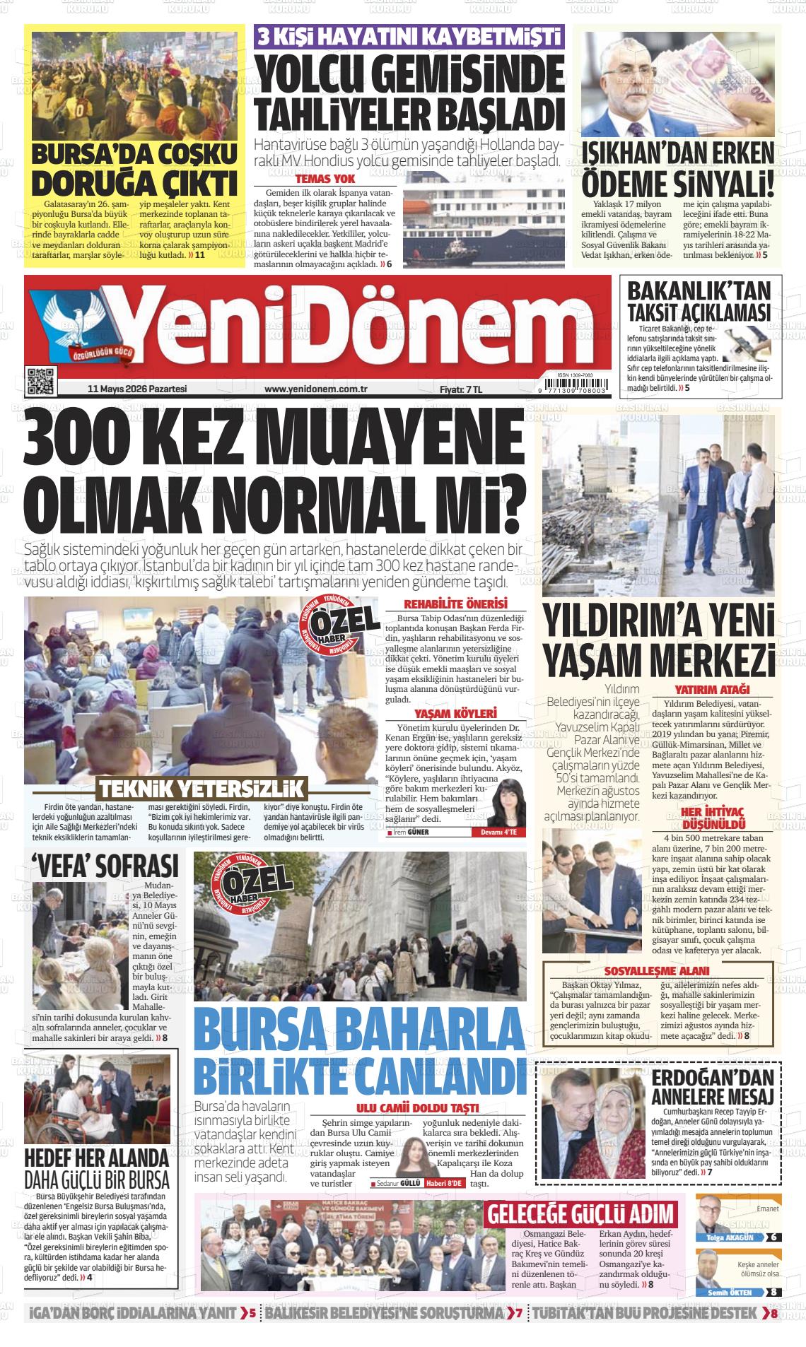 Bursa Yenidonem 11.05.2026