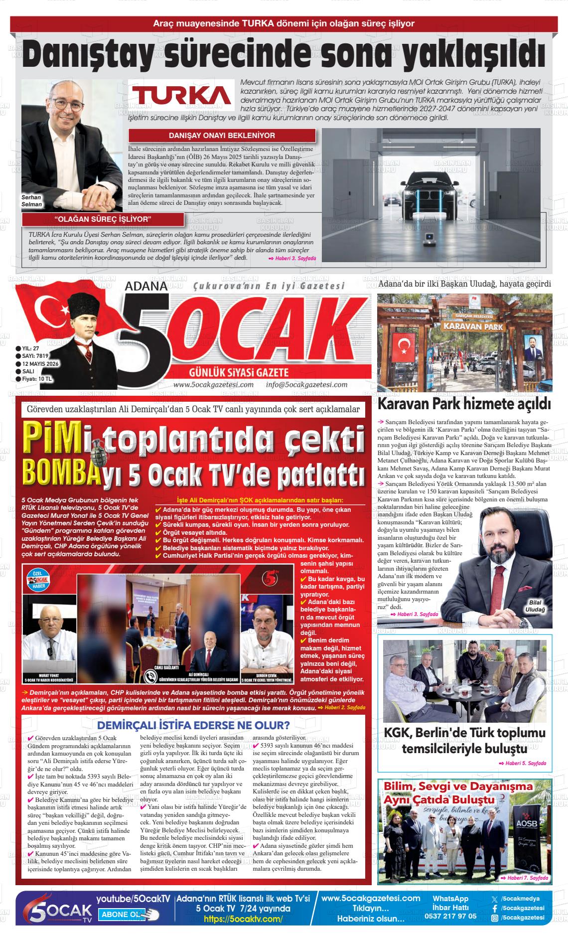 Adana 5 Ocak 12.05.2026