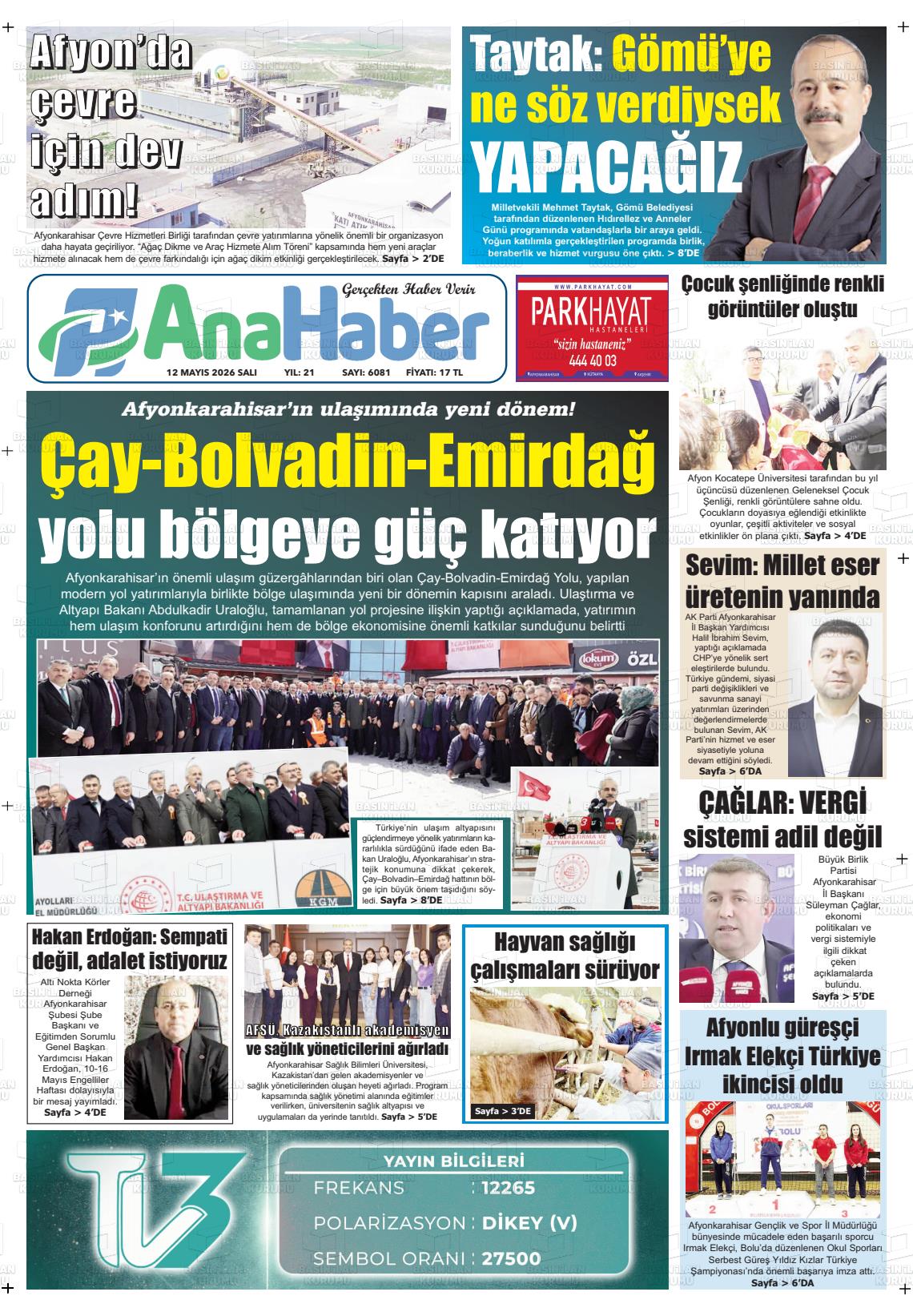 Afyonkarahisar Anahaber 12.05.2026