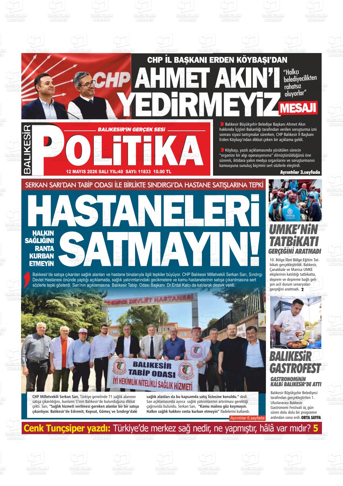 Balikesir Politika 12.05.2026