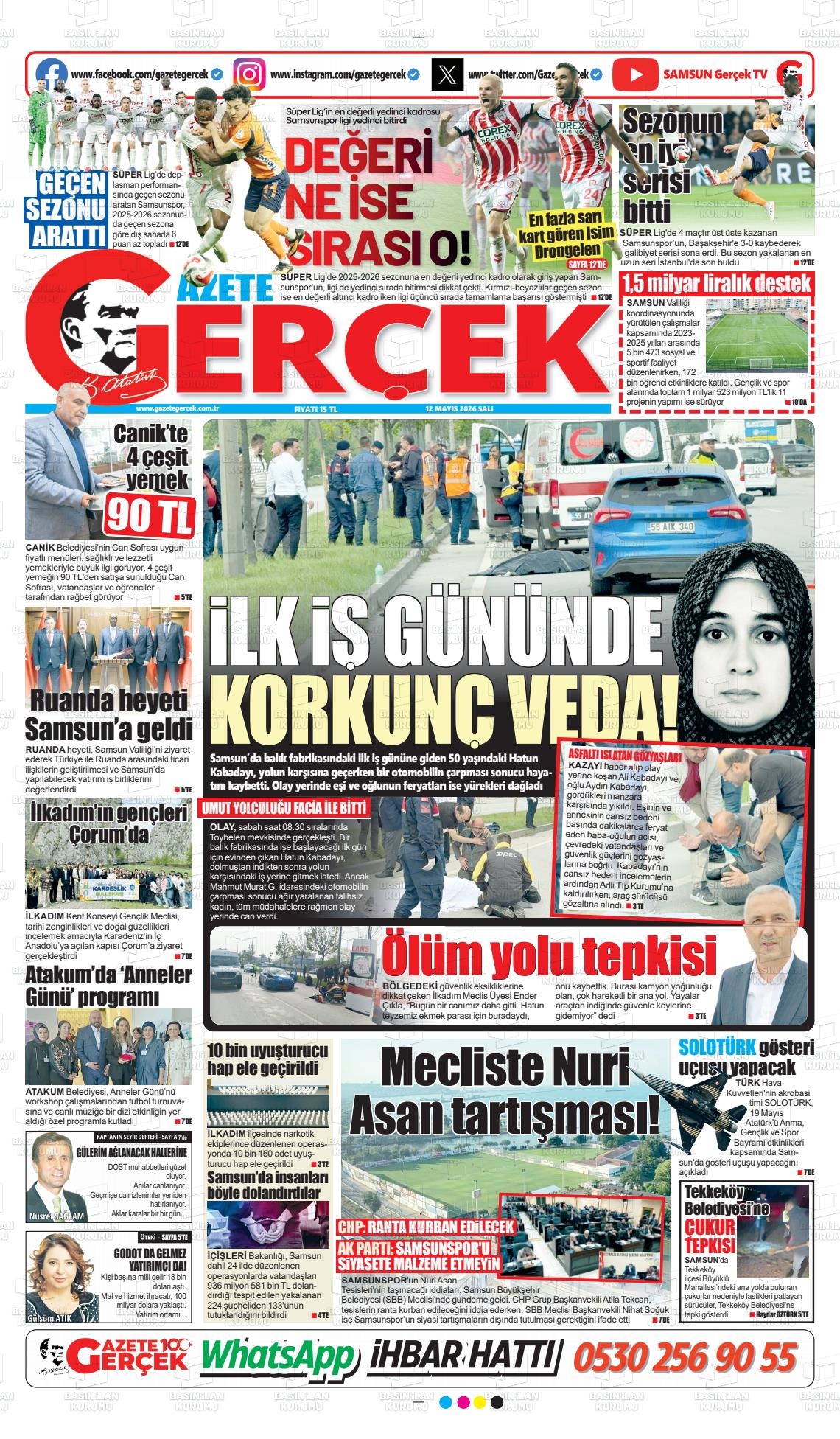 Samsun Gazetegercek 12.05.2026
