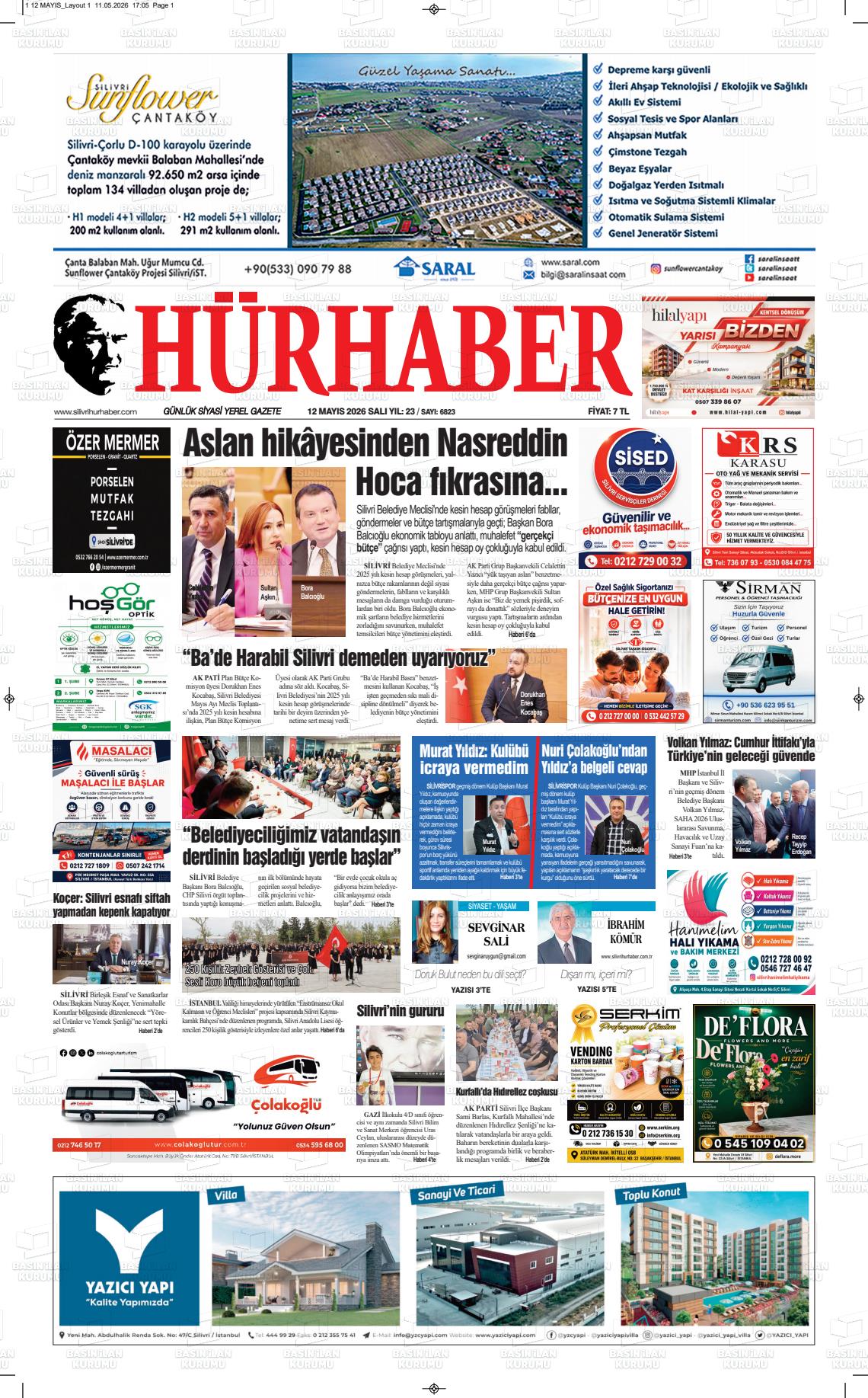 Hür Haber Gazetesi 12.05.2026