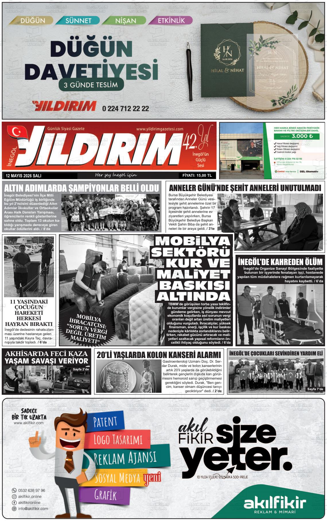 Bursa Inegolyildirim 12.05.2026