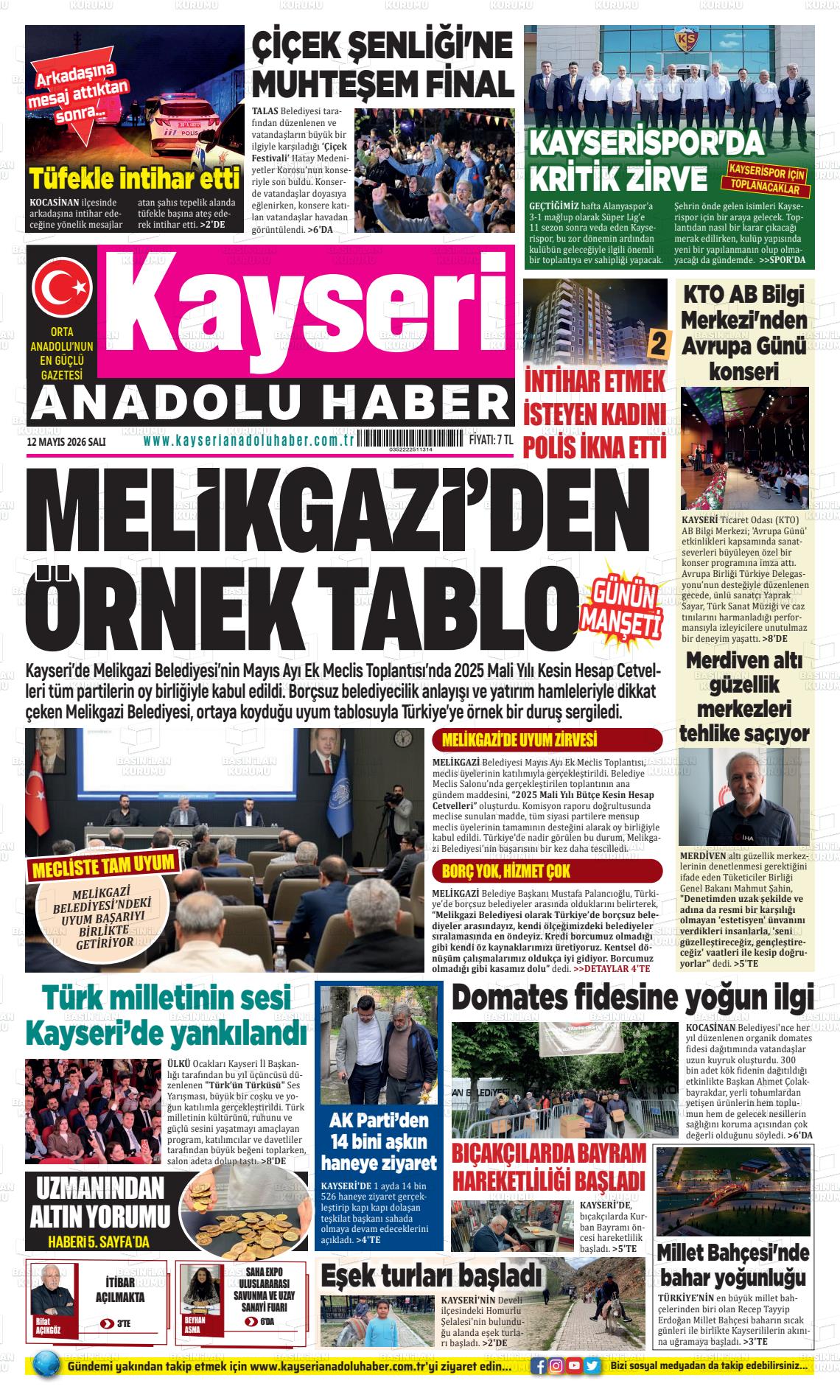 Kayseri Anadoluhaber 12.05.2026