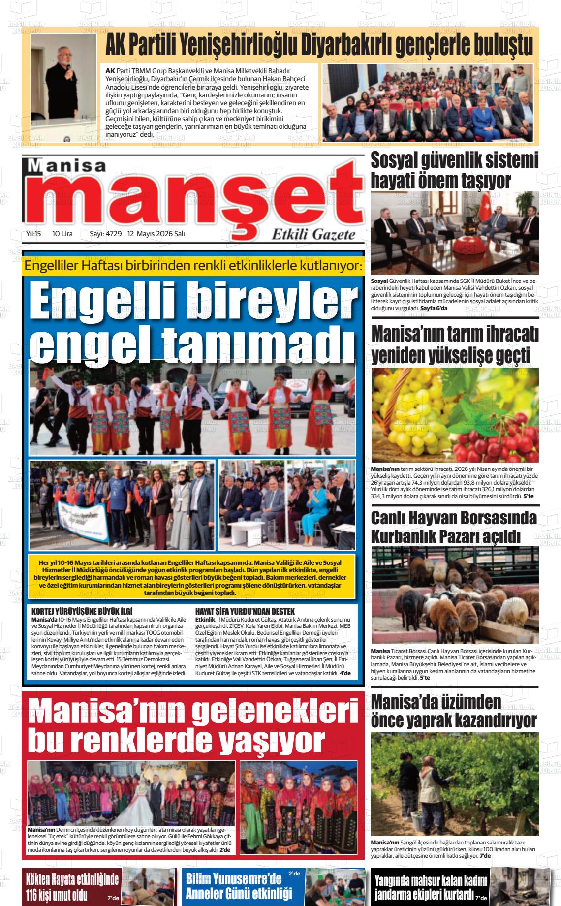 Manisa Manset 12.05.2026