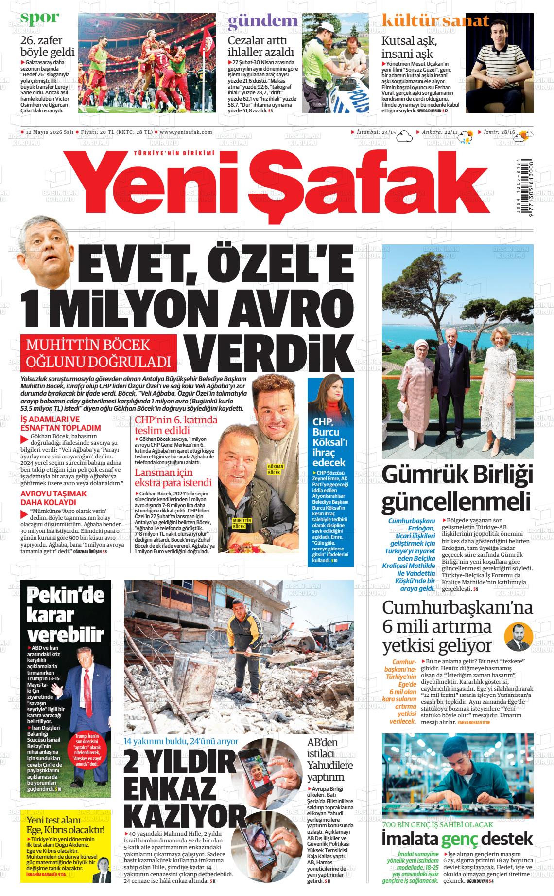 Yeni Şafak Gazetesi 12.05.2026