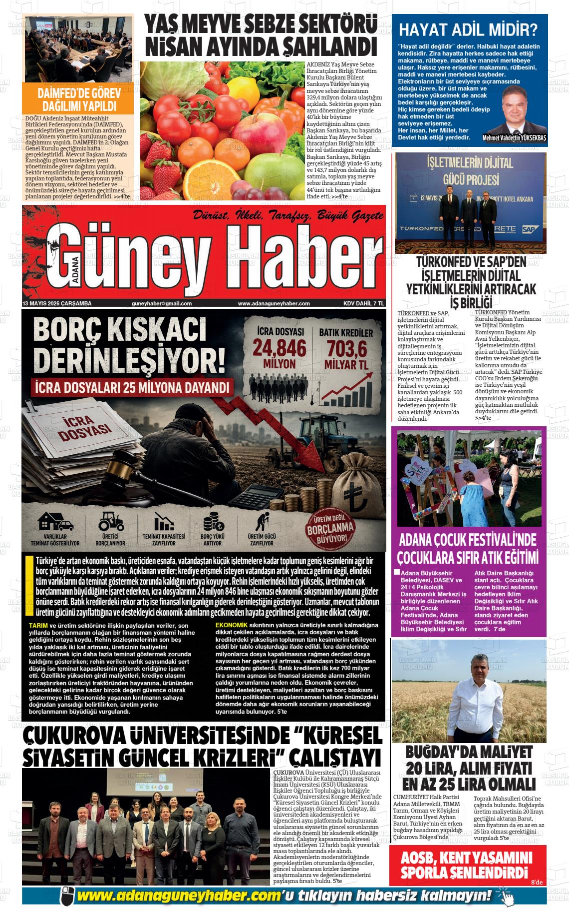 Adana Guneyhaber 13.05.2026