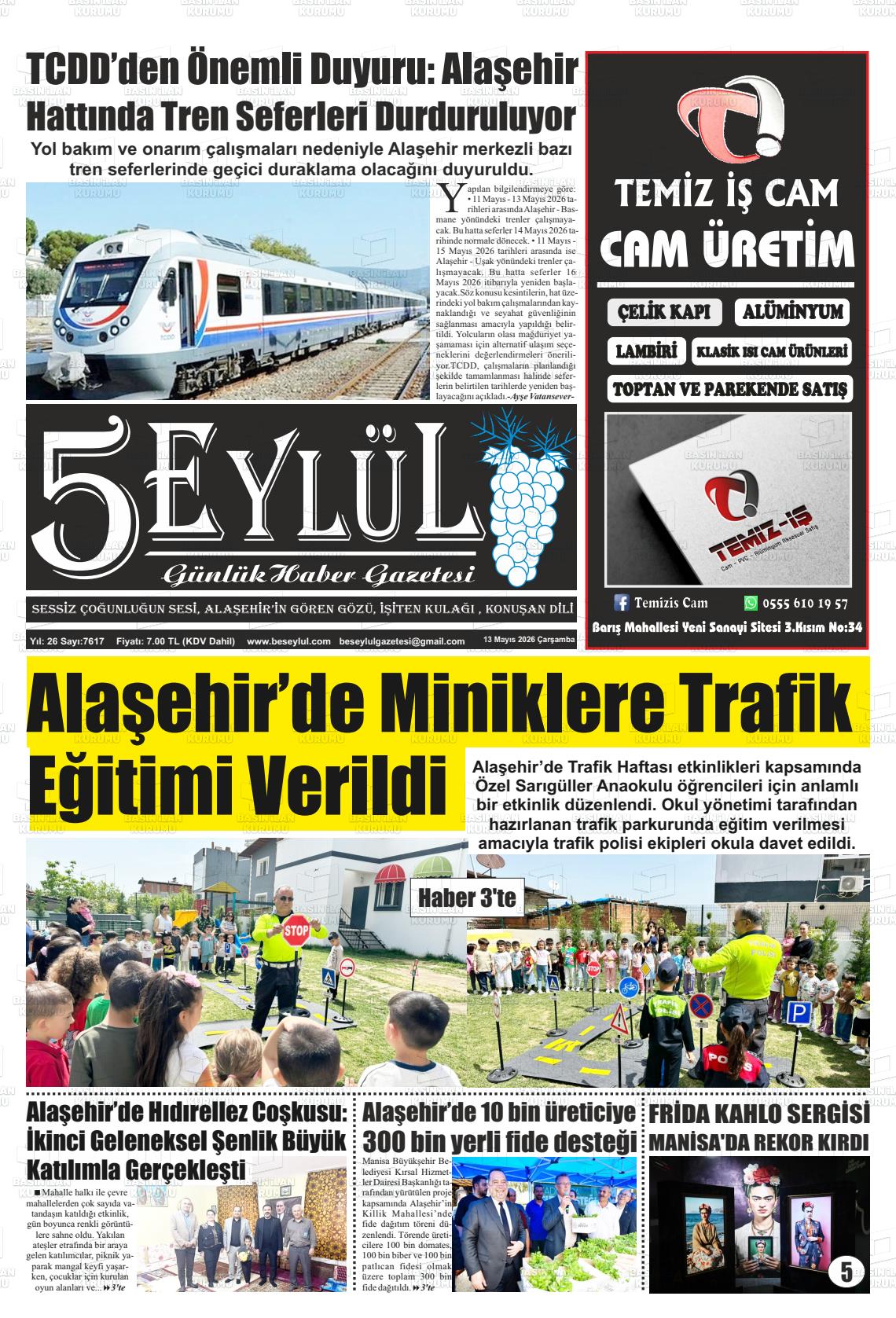 Manisa Alasehir 5 Eylul 13.05.2026