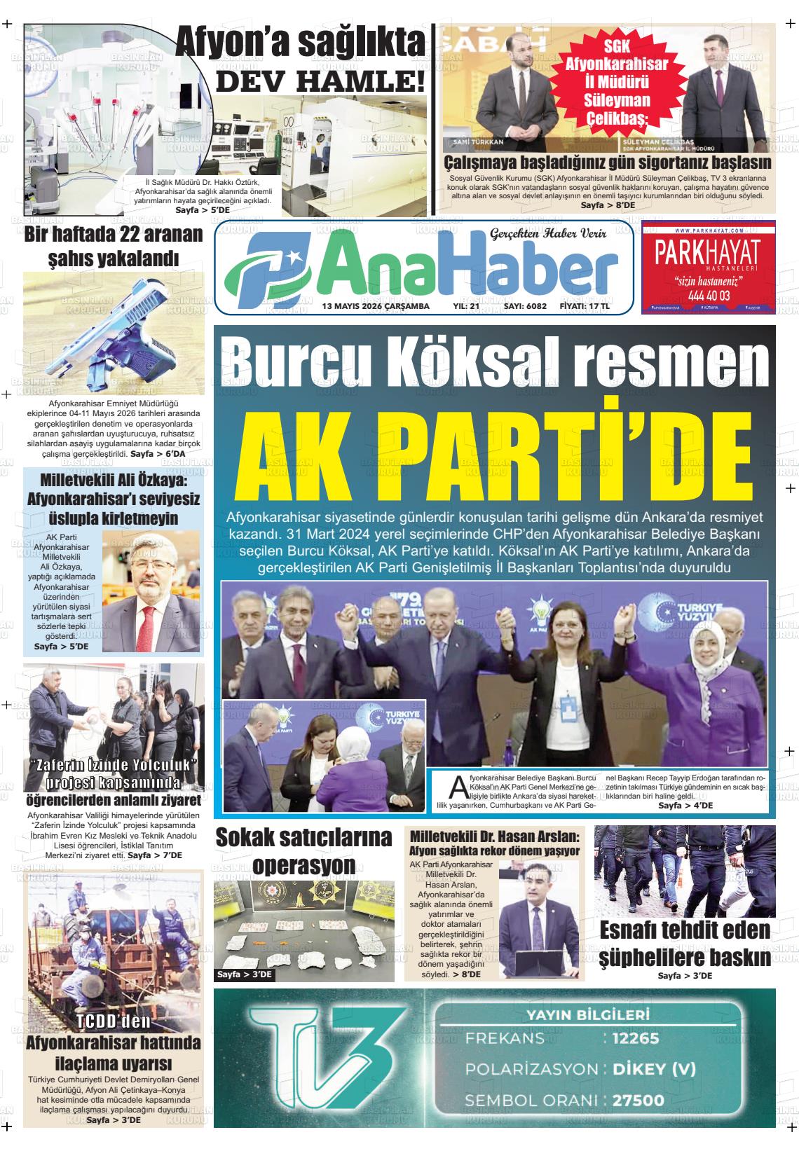 Afyonkarahisar Anahaber 13.05.2026