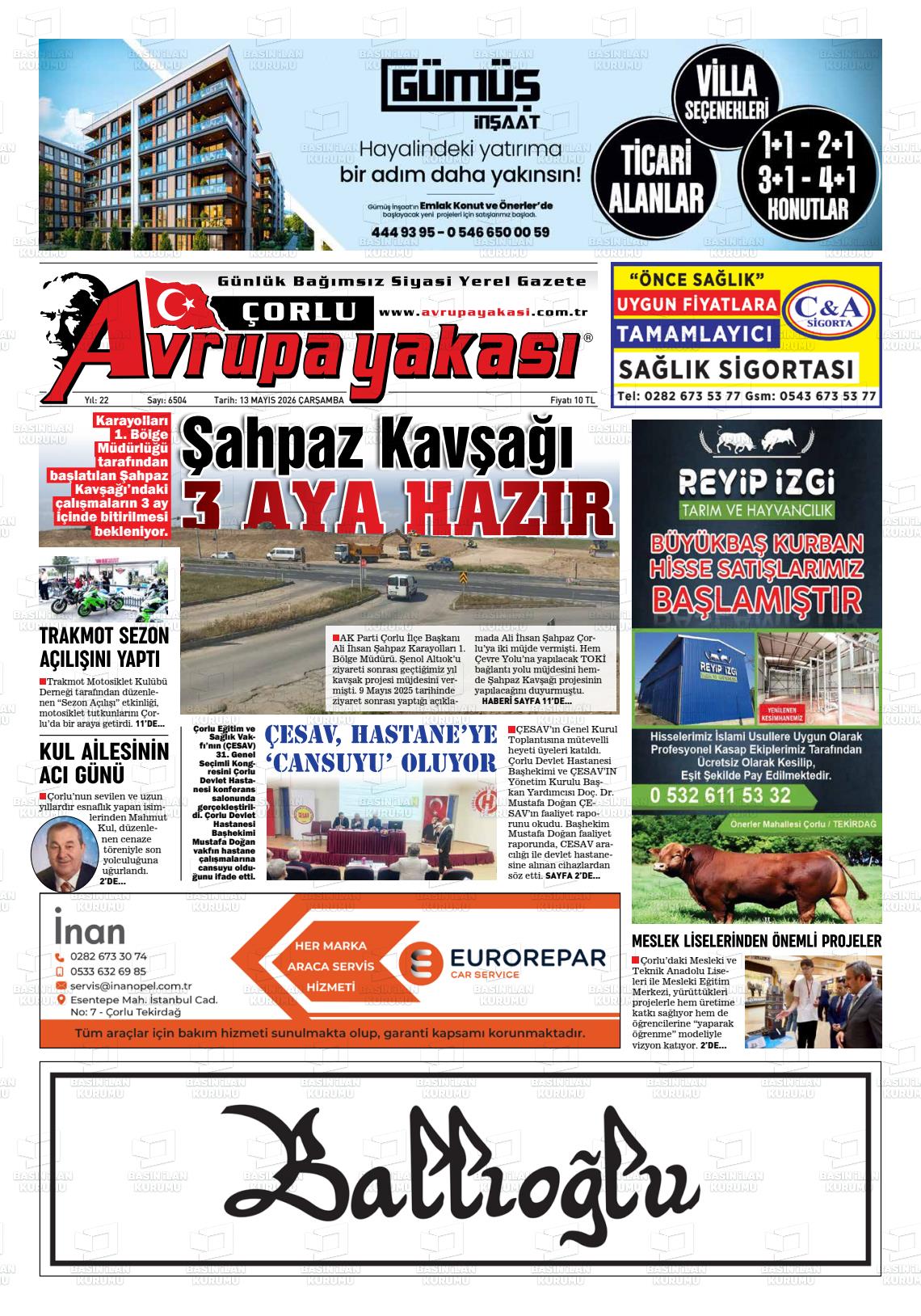 Tekirdag Avrupayakasi 13.05.2026