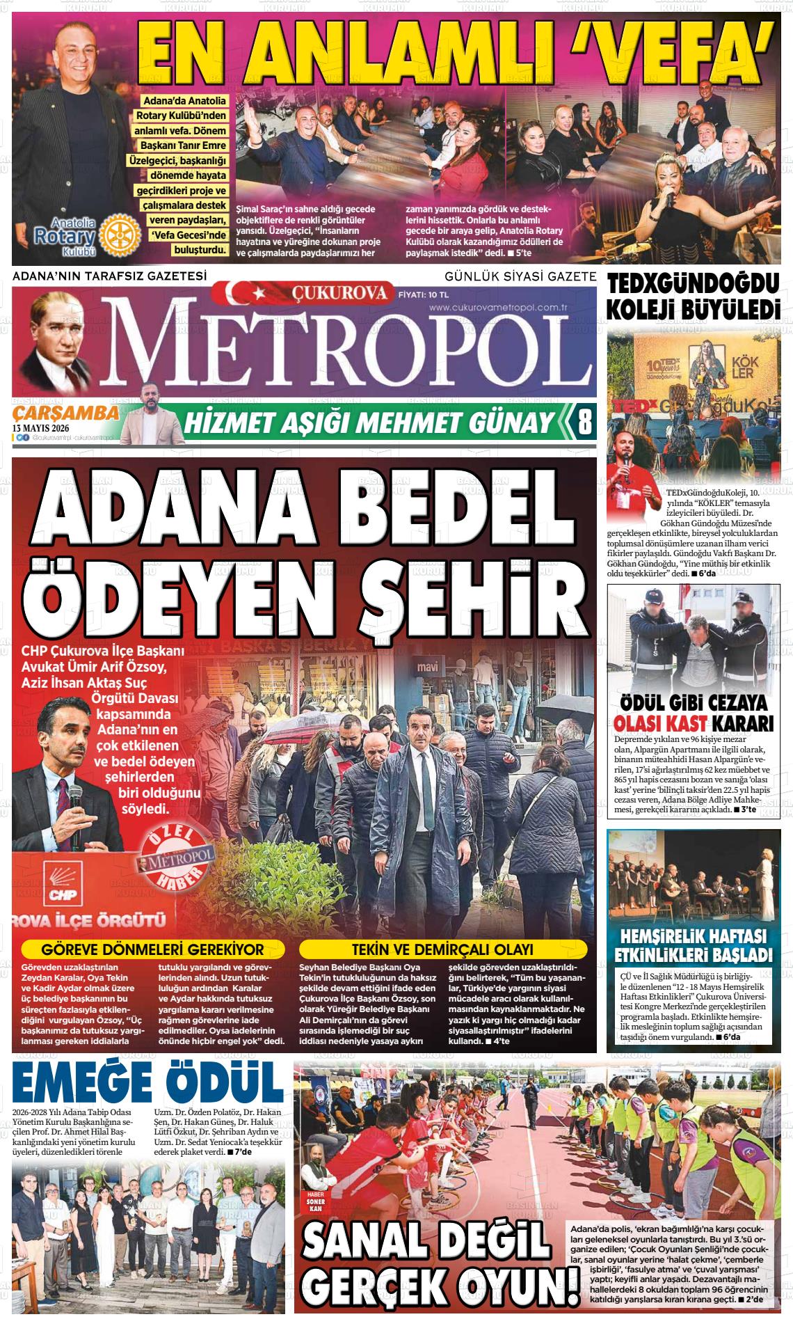 Adana Cukurovametropol 13.05.2026