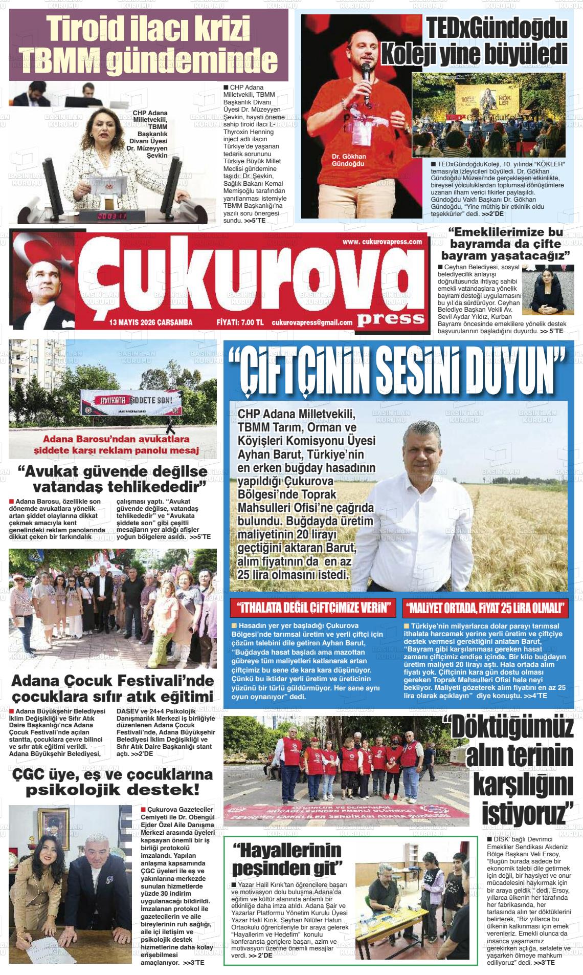 Adana Cukurovapress 13.05.2026