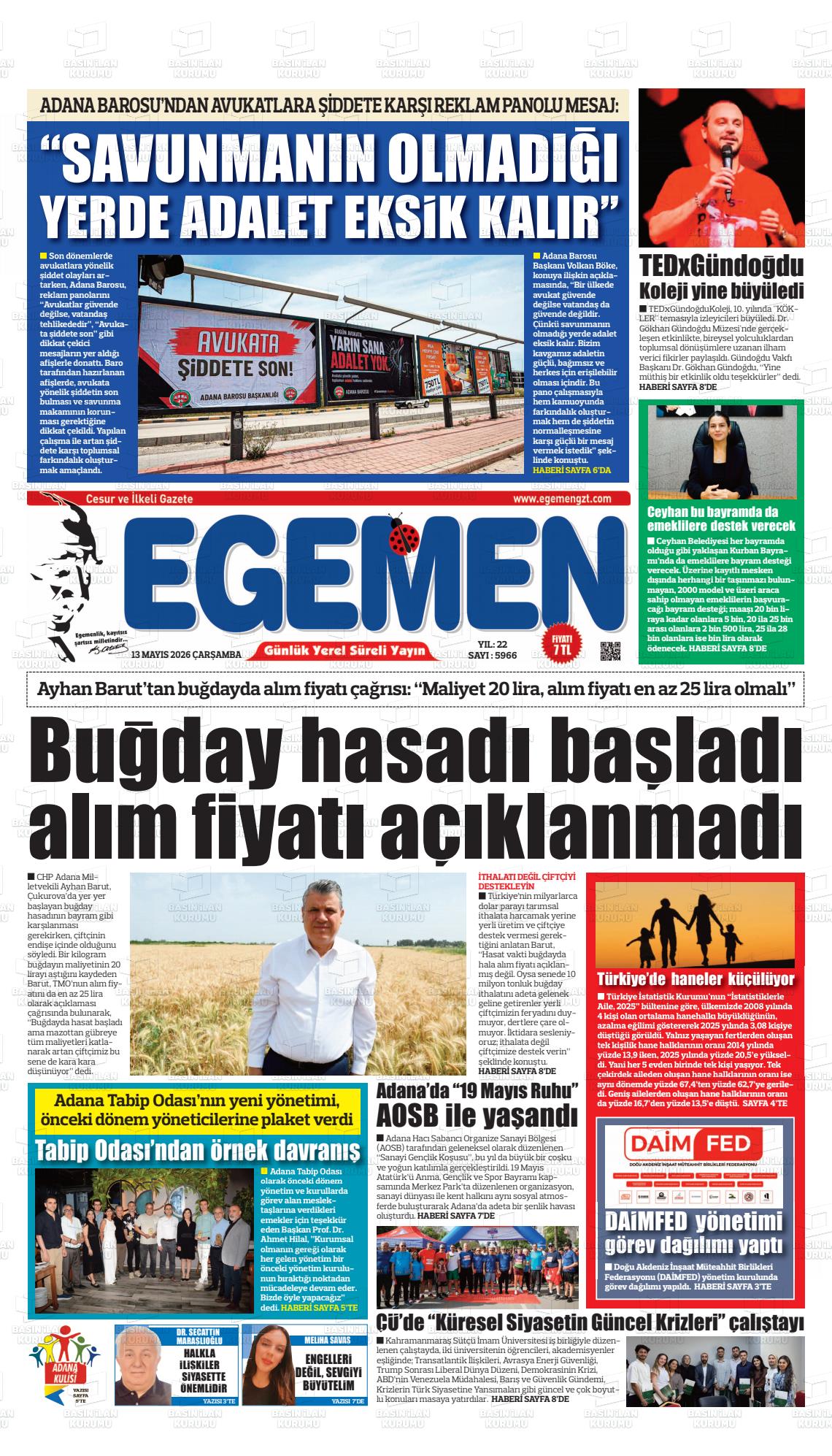 Adana Egemen 13.05.2026
