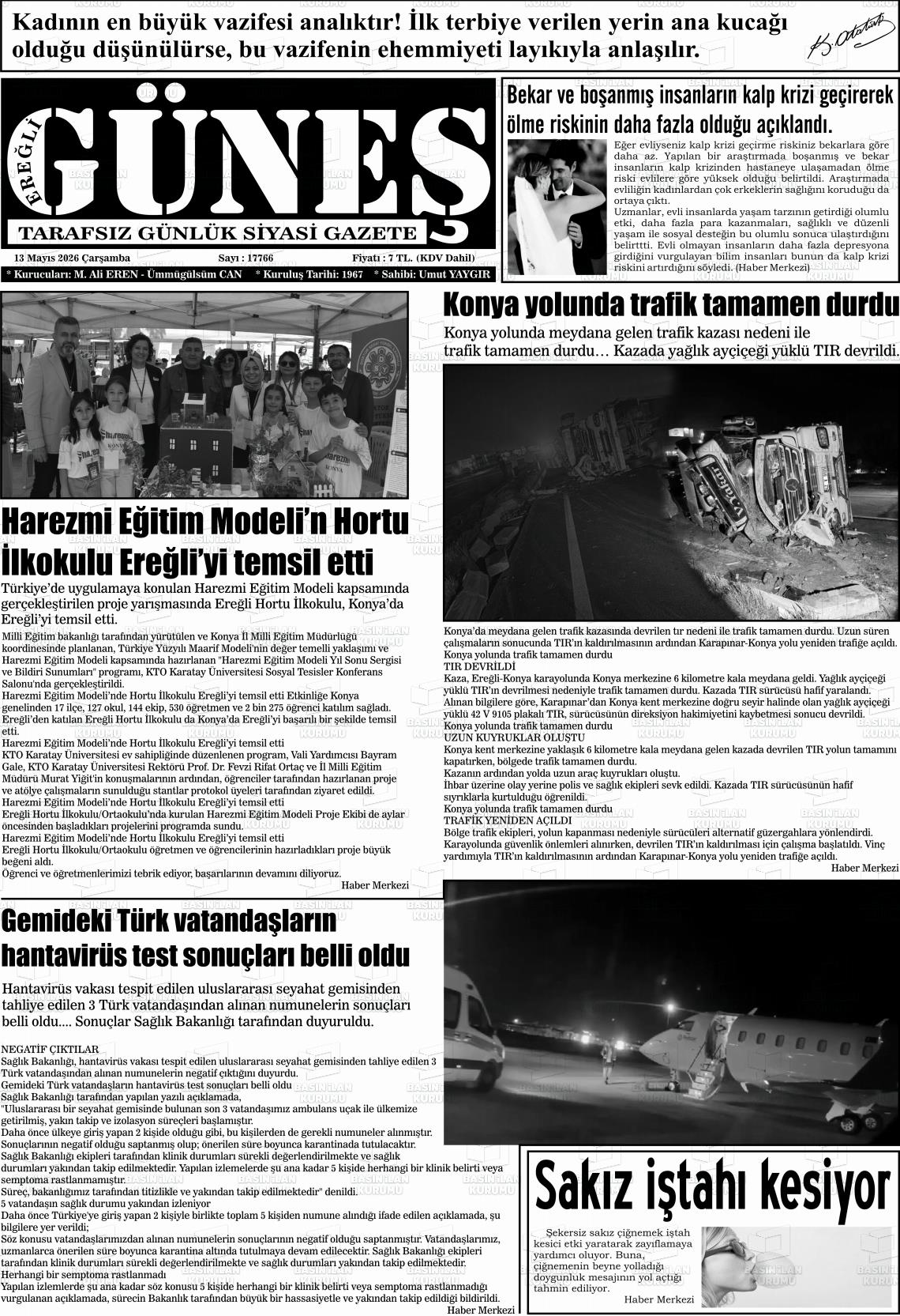 Konya Eregligunes 13.05.2026