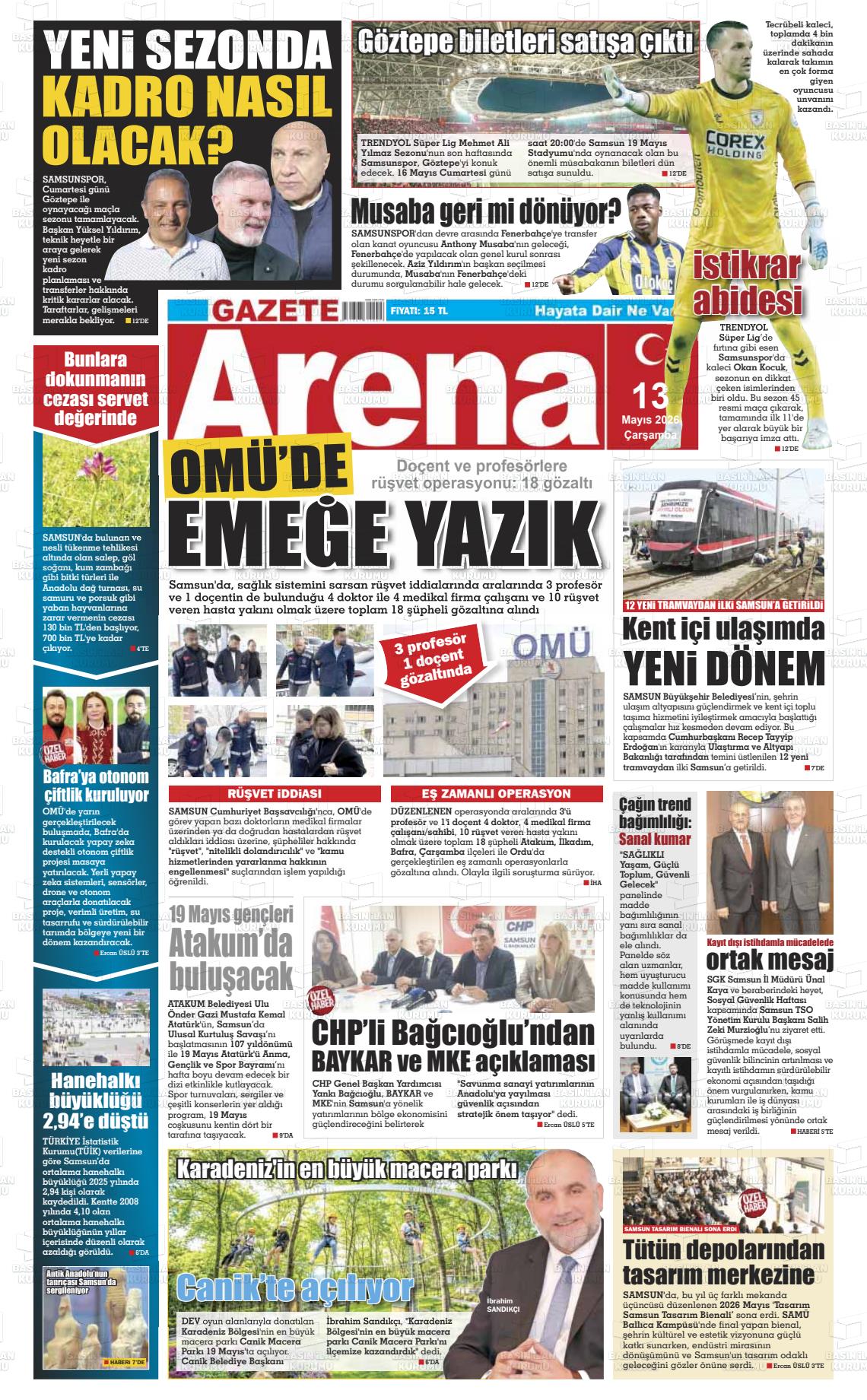 Samsun Gazetearena 13.05.2026